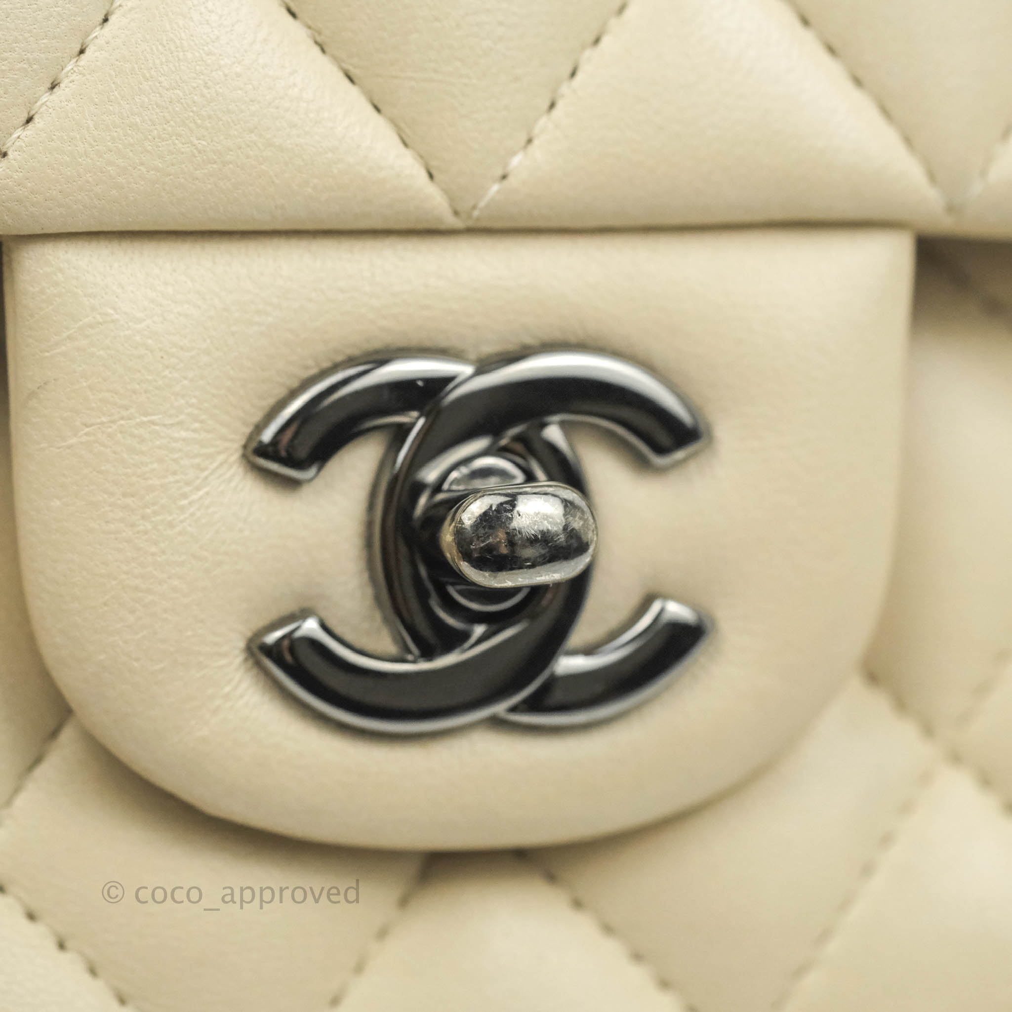 Chanel Classic Medium Double Flap Bag in Light Beige Lambskin with Gun Metal Hardware - Luxury Designer Handbag for Women, Perfect for Date Night & Special Occasions