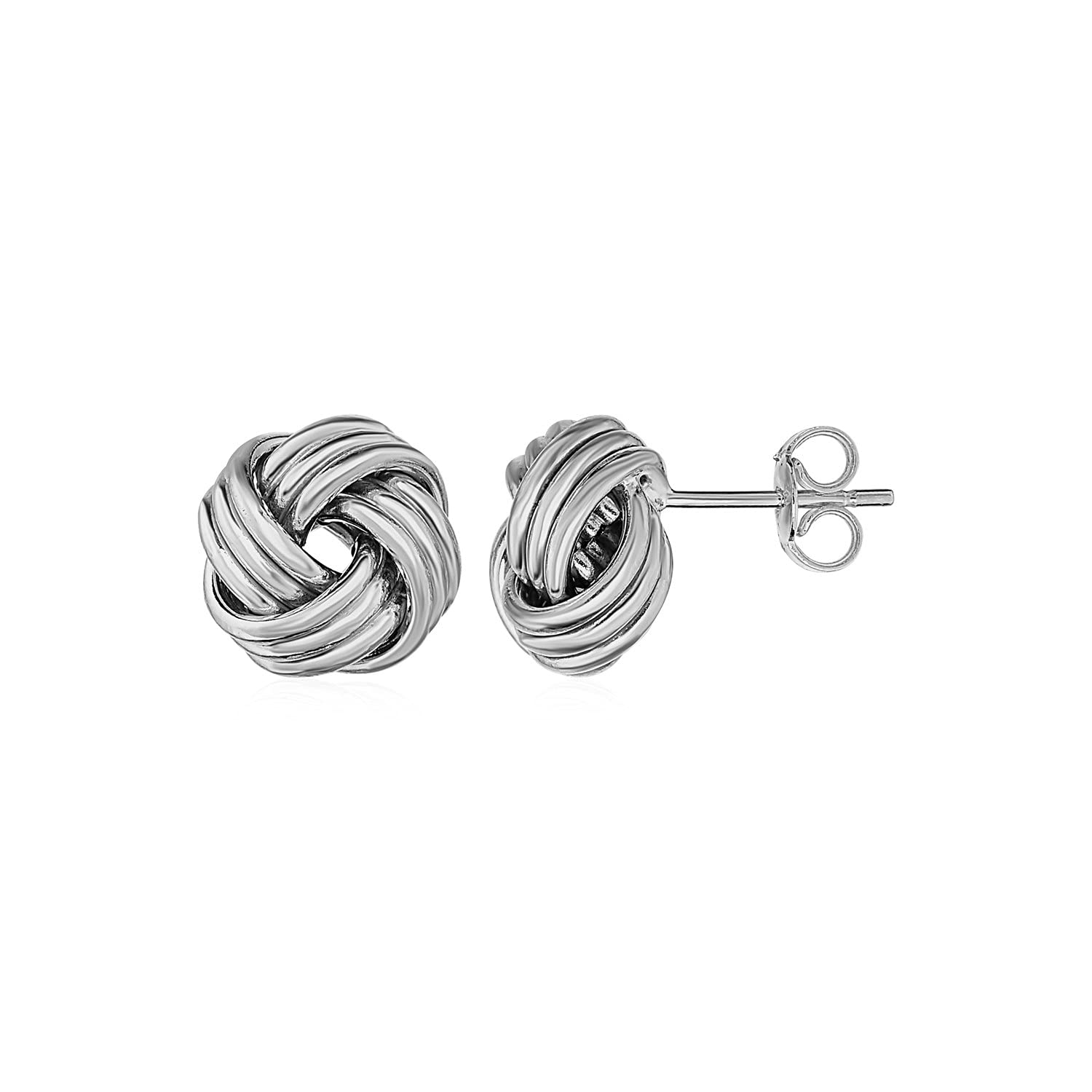 14k White Gold Love Knot Post Earrings - 1.5g Elegant Jewelry for Women | Perfect for Weddings, Anniversaries & Romantic Gifts