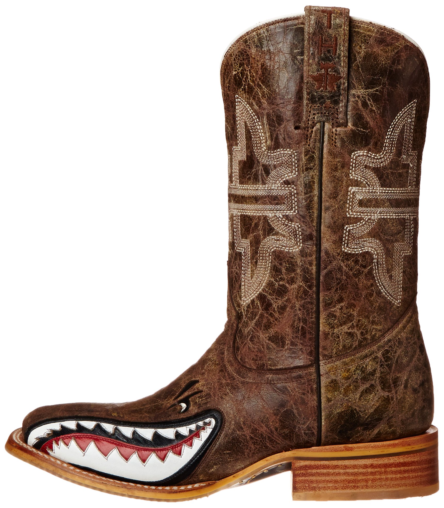 Tin Haul Men's Gnarly Shark Fashion Cowboy Boots - Western Style Leather Boots for Men | Perfect for Country Music Festivals, Rodeos & Casual Wear