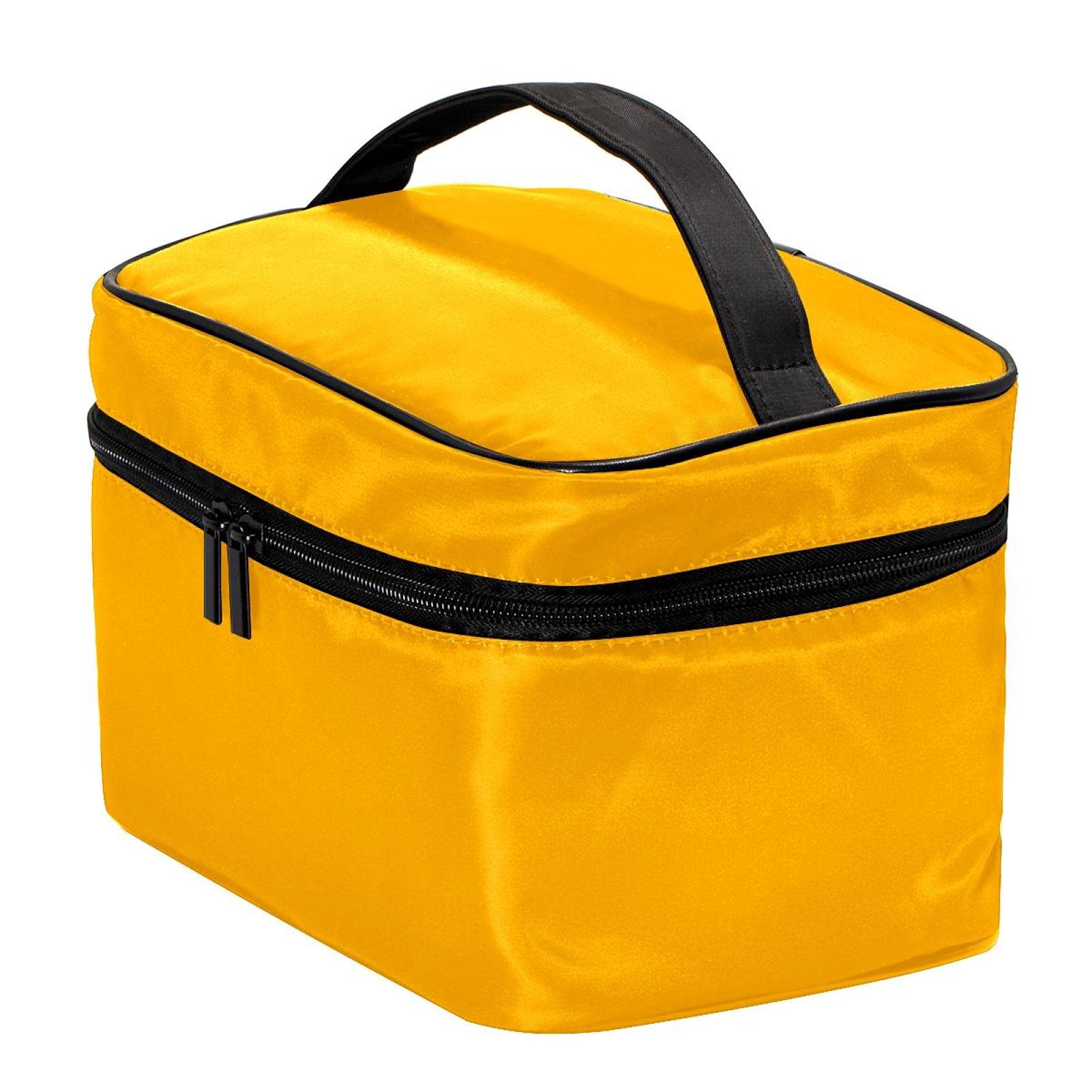 Light Orange Travel Makeup Bag - Large Cosmetic Organizer with Zipper for Women & Girls | Perfect for Vacation, Gym, and Daily Essentials Storage