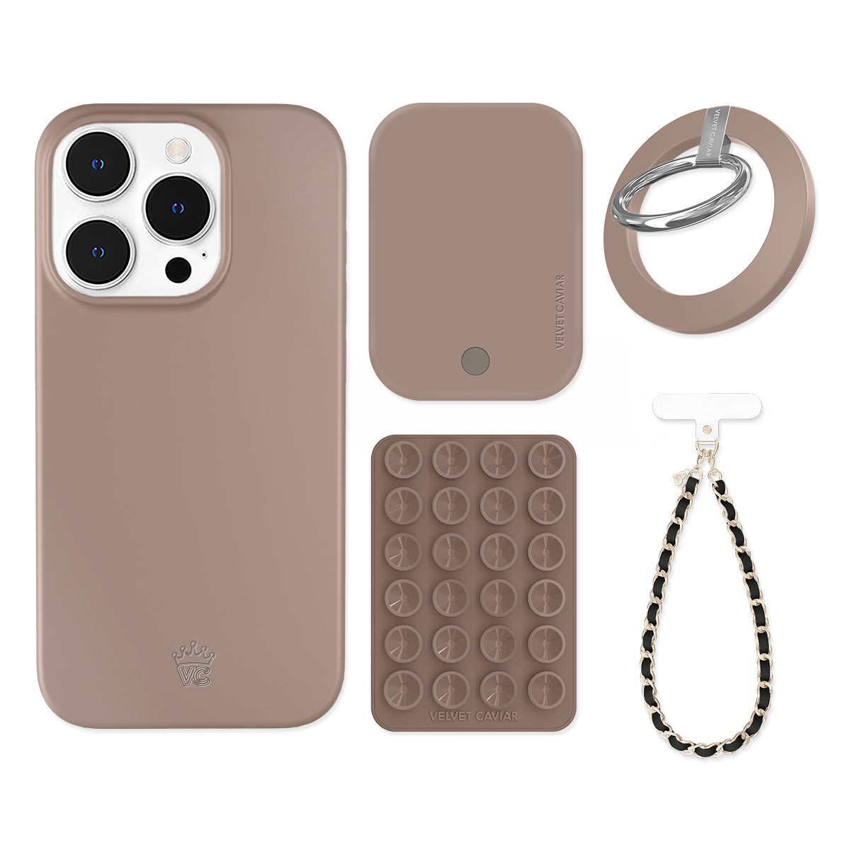 Premium Cashmere Taupe iPhone Case with Grip - Soft & Durable Protective Cover for iPhone 13/14/15 Pro Max - Perfect for Work, Travel & Everyday Use