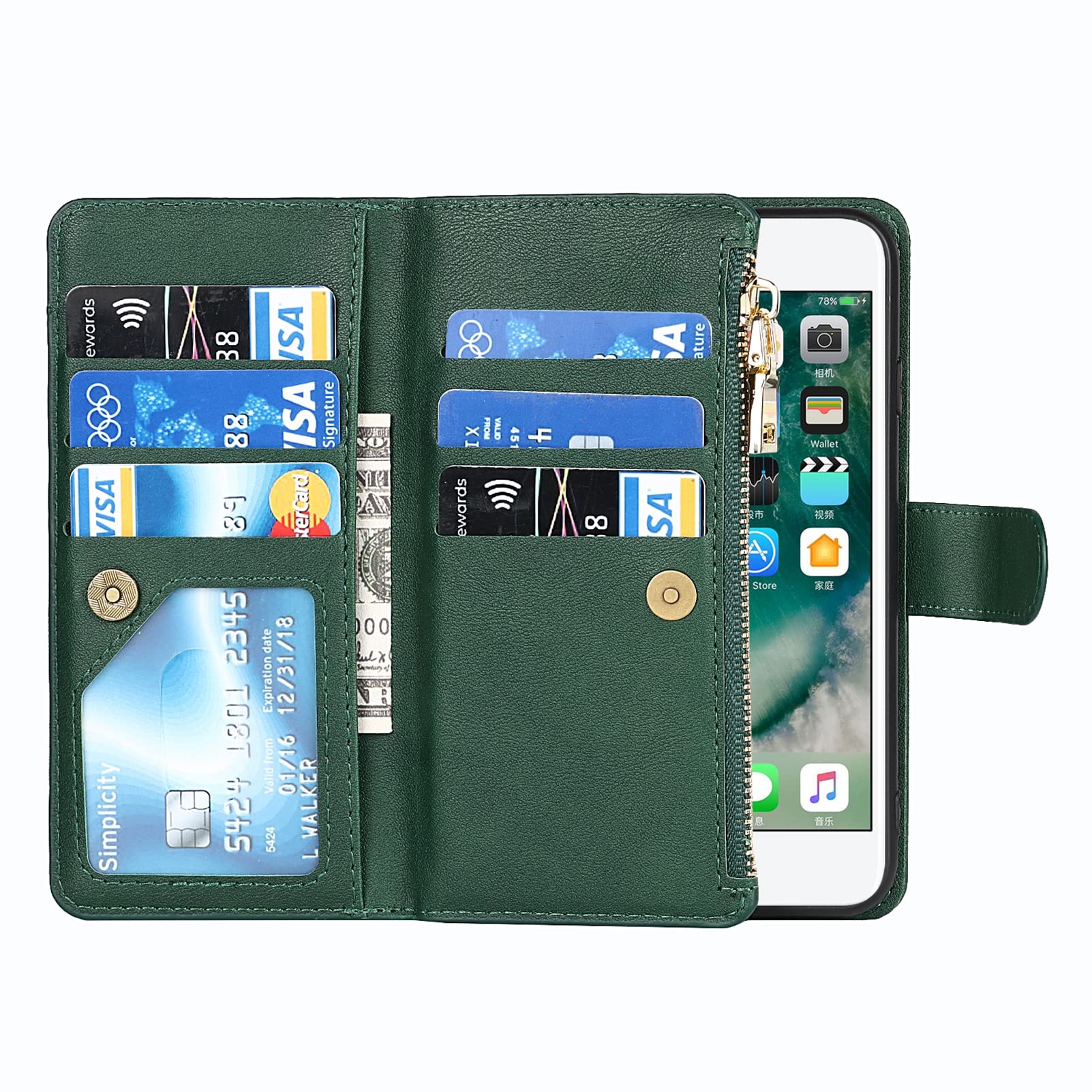 Jaorty Premium PU Leather Wallet Case for iPhone SE 2022/SE 2020/8/7 - 4.7