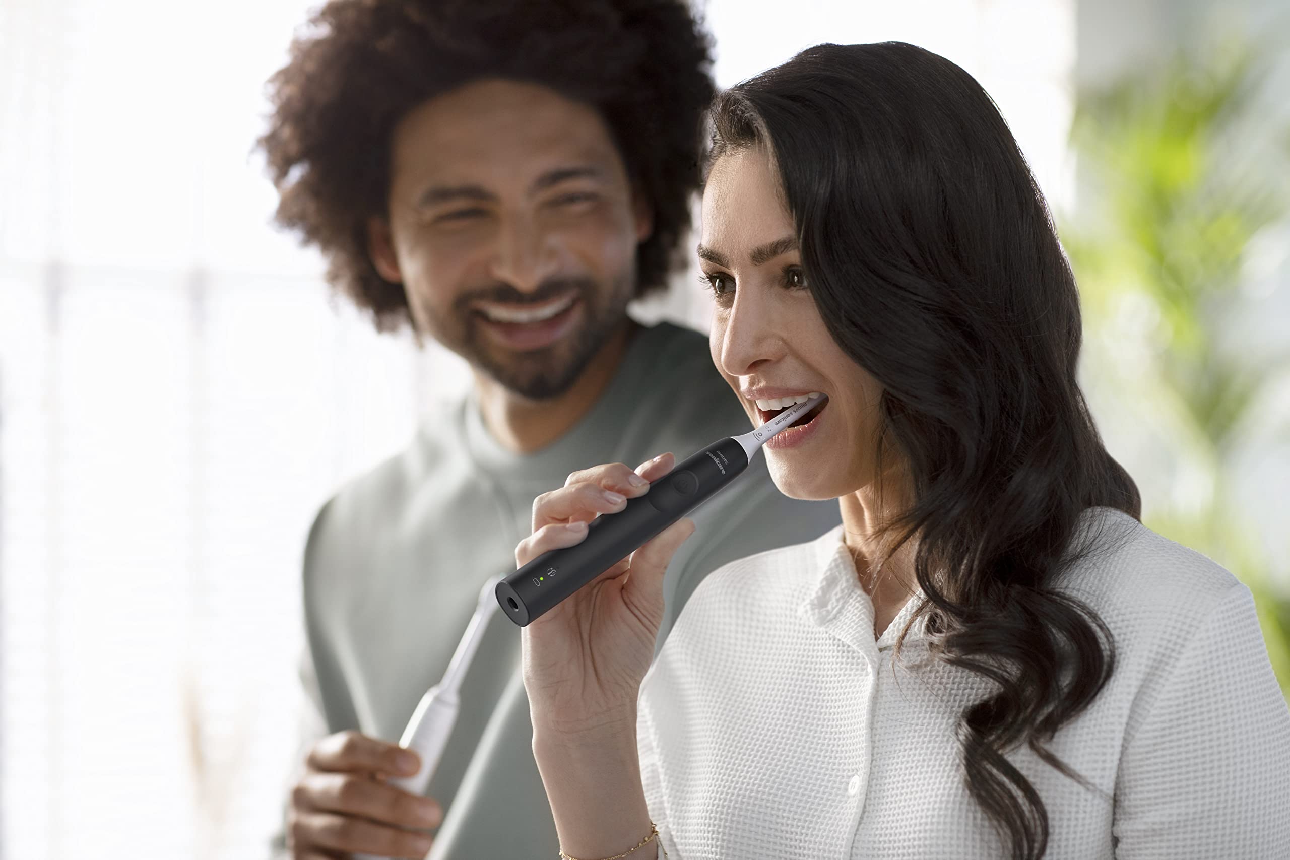 Philips Sonicare 4100 Rechargeable Electric Toothbrush with Pressure Sensor - HX3681/24 Black | Professional Teeth Cleaning for Whitening & Gum Care | Perfect for Travel & Daily Oral Hygiene