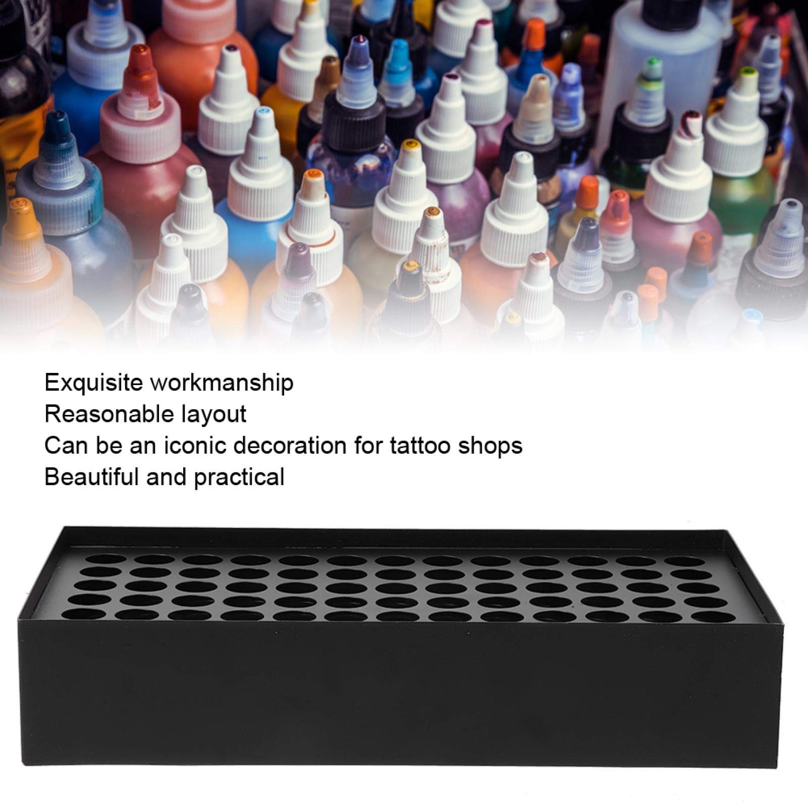 78-Hole Pigment Bottle Holder - Wall Mounted Body Art Ink Rack Organizer for Tattoo & Airbrush Artists - Durable Iron Ink Display Stand for Studio & Salon Organization