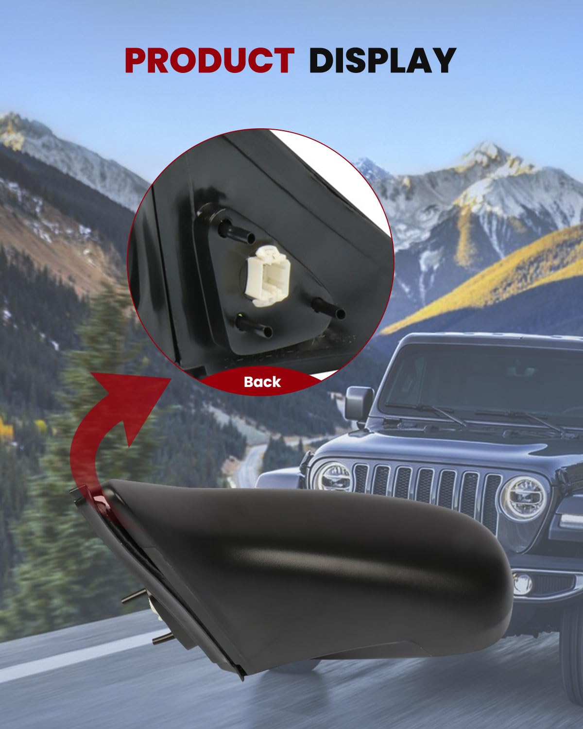 Replacement Power-Adjustable Driver Side Mirror for 1996-2000 Honda Civic (Left Side) - Durable Auto Part for Safe Driving & Easy Installation