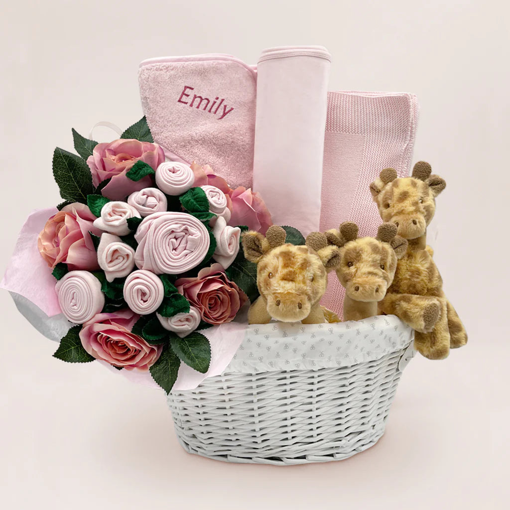 Luxury Baby Girl Gift Basket - Premium Newborn Essentials for Shower, Birthday & Christening - SKU: LBG1039