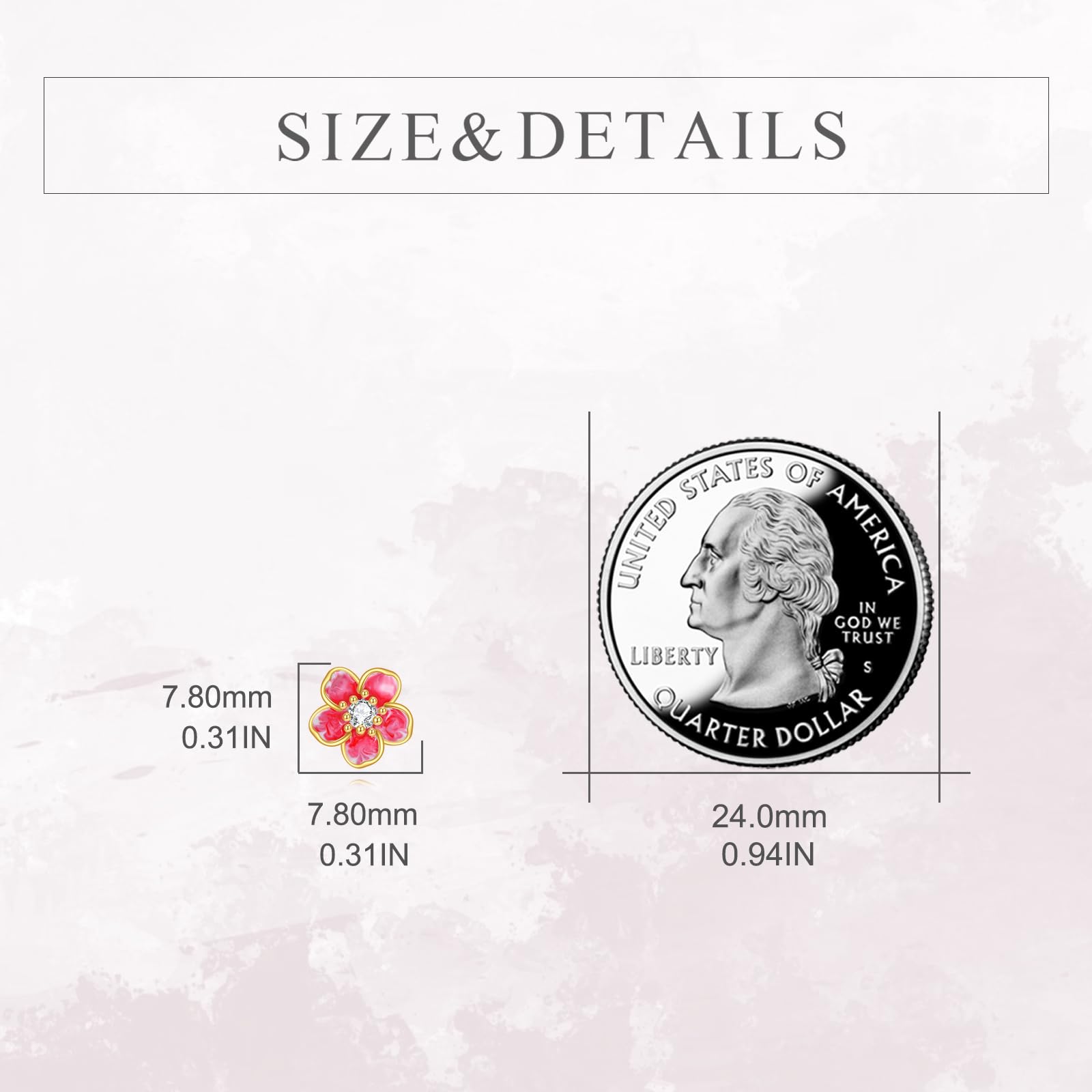 14K Rose & Cherry Flower Stud Earrings - Yellow Gold Floral Jewelry for Women & Girls | Perfect Gift for Birthdays, Anniversaries & Special Occasions