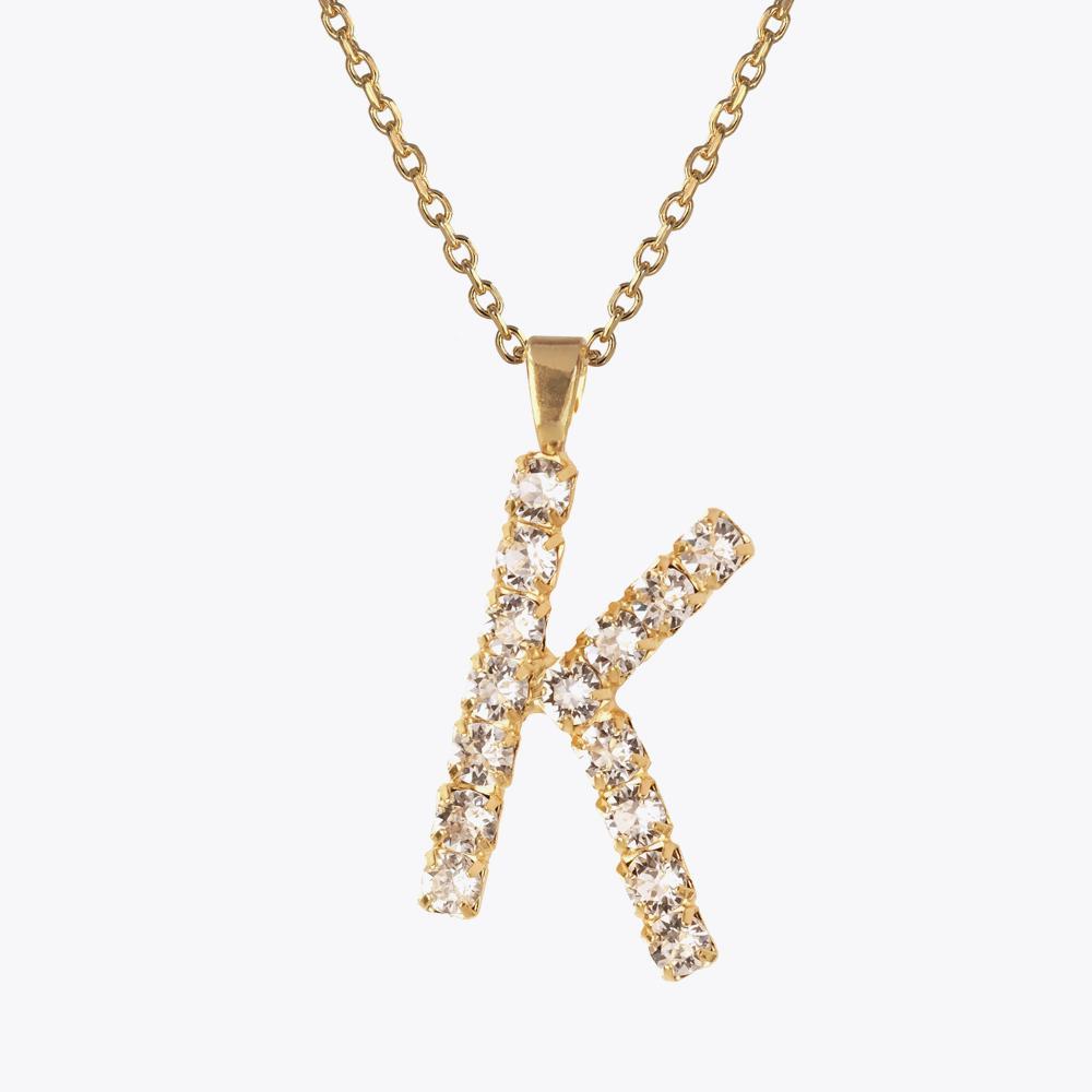 Crystal Letter K Necklace - Personalized Initial Jewelry for Women, Gifts for Her | Perfect for Birthdays, Anniversaries & Everyday Elegance