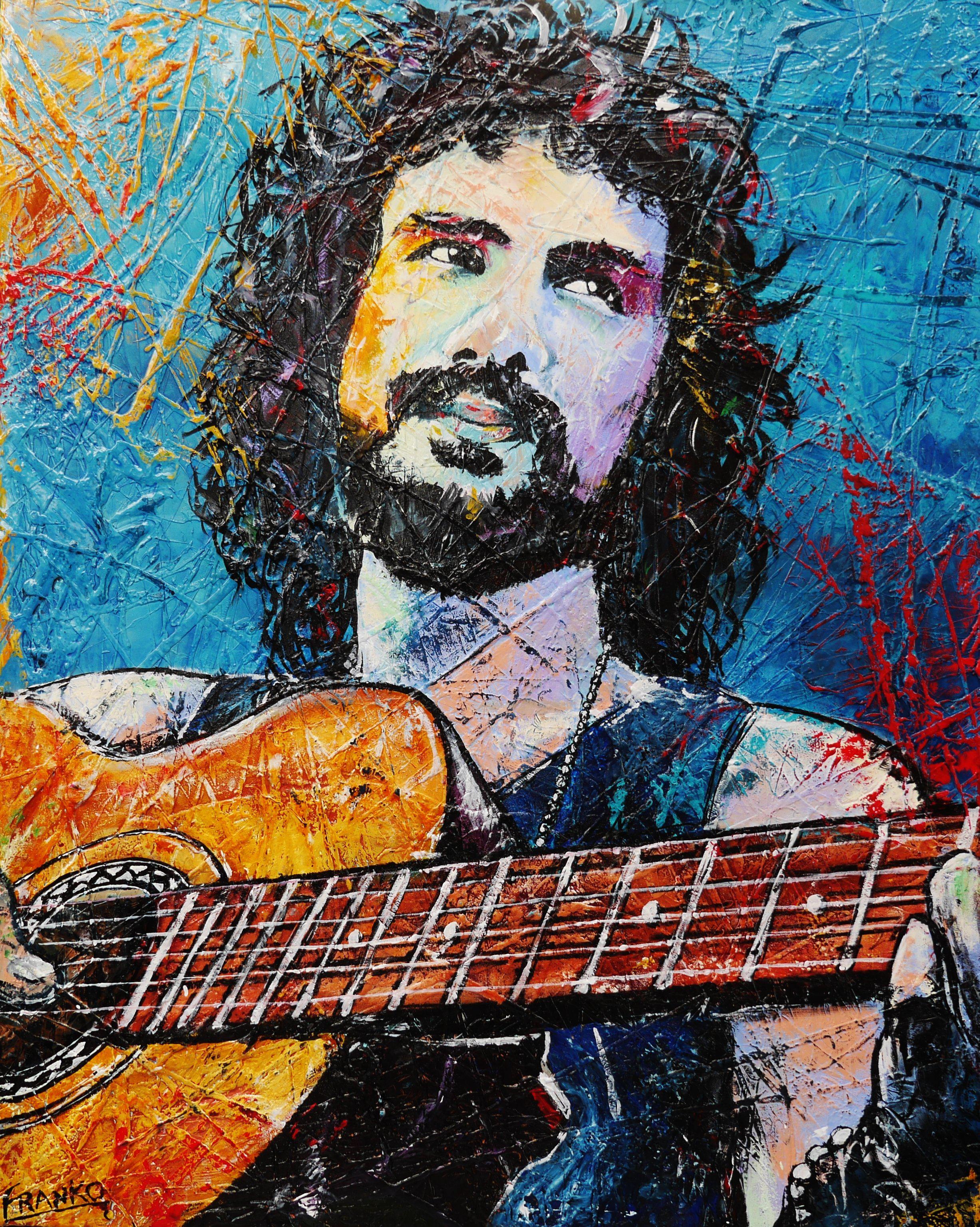 Just Relax Take it Easy - 47x59 Inch Large Abstract Realism Cat Stevens Canvas Art Print - Perfect for Living Room, Bedroom or Office Wall Decor