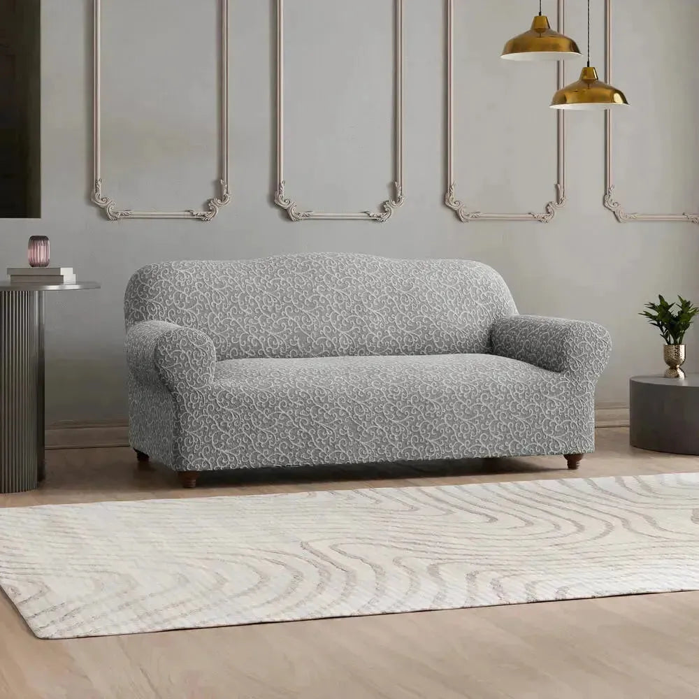 3-Seater Sofa Slipcover - Jacquard 3D Textured Stretchable Couch Cover - Perfect for Living Room, Bedroom, and Home Decor Protection