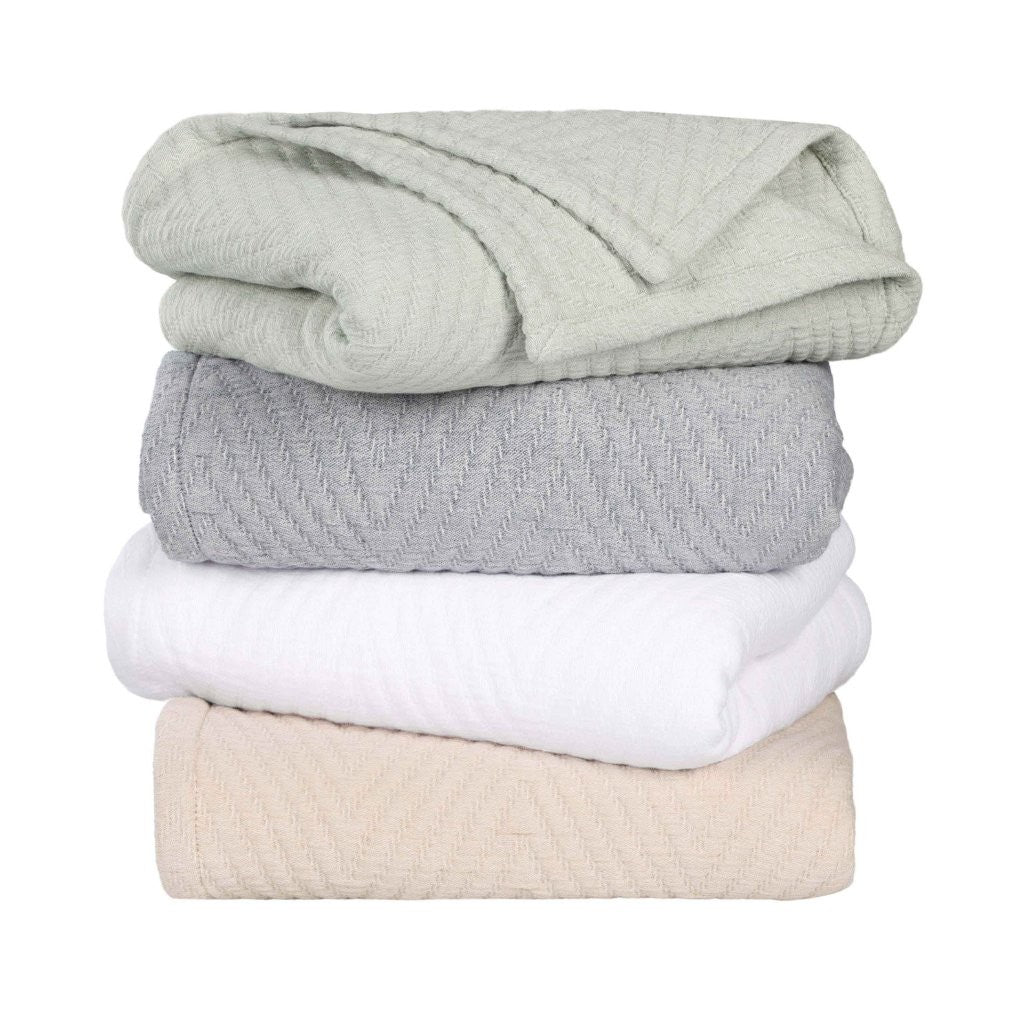 Premium Aswan Cotton Medium Weight Chevron Woven Coverlet - Soft & Breathable Bedspread for All Seasons - Perfect for Master Bedroom, Guest Room, or Dorm Decor