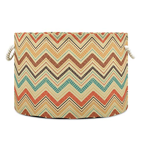 MNSRUU Foldable Canvas Storage Baskets with Cotton Handles - 20