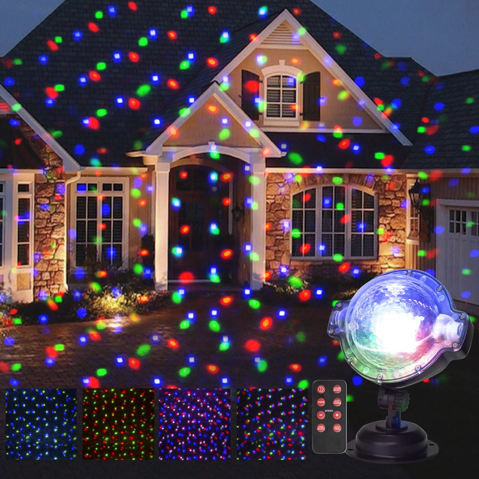 EAMBRITE Christmas Projector Lights with Remote - Rotating Snowfall & Landscape Projection for Indoor/Outdoor Holiday Decor | Perfect for House, Yard, Garden, Club, Pub Xmas Decoration | Create Festive Atmosphere for Parties & Winter Evenings