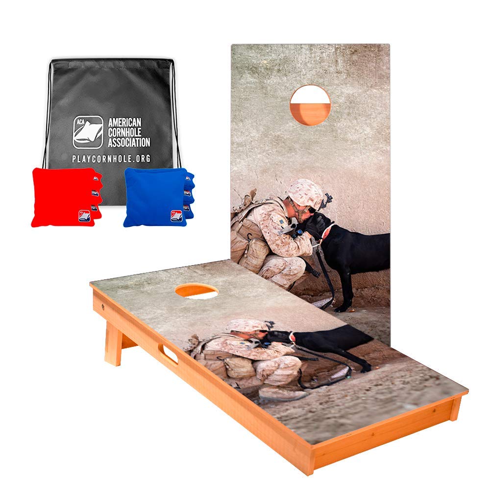 **ACA American Cornhole Association Star Patriotic Professional Cornhole Game Set - Regulation Size Boards, 8 Corn Filled Bags & Nylon Tote - Perfect for Backyard Parties, Tailgating, and Outdoor Fun**