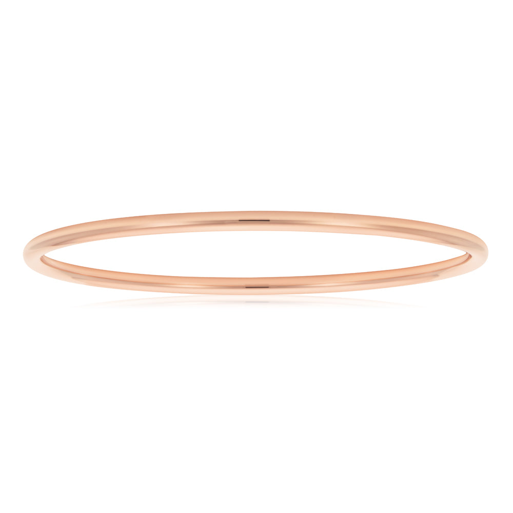 9ct 4mm x 65mm Rose Gold Silver Filled Plain Golf Bangle Bracelet - Perfect for Golf Lovers, Sports Enthusiasts & Everyday Wear