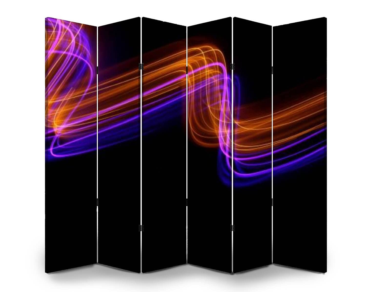 Modern Room Divider Screen - Abstract Swirl Neon Color Folding Privacy Partition for Indoor & Outdoor Use | Freestanding Protective Wall Separator | Perfect for Home Offices, Studios, and Event Spaces