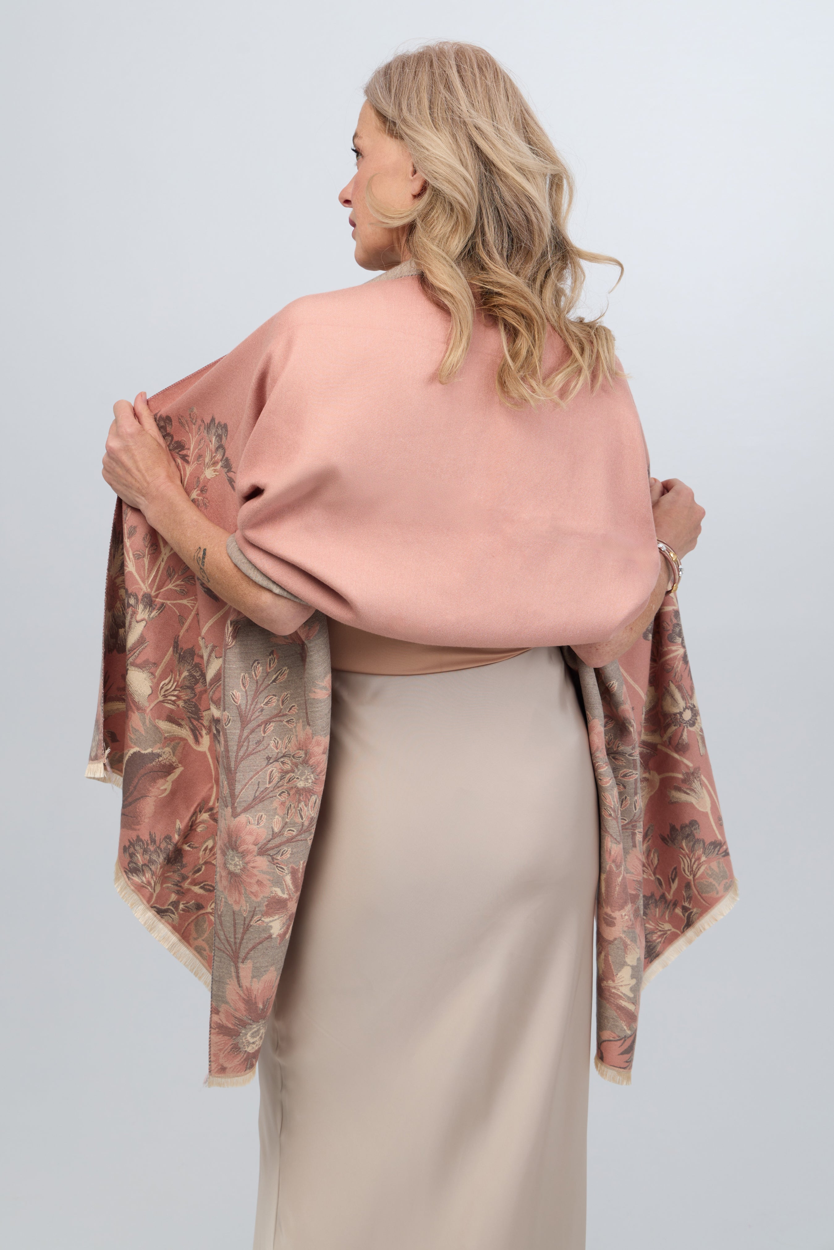 Reversible Floral Oversized Scarf - Soft Winter Shawl Wrap for Women - Perfect for Cold Weather, Travel & Fashion Accessories