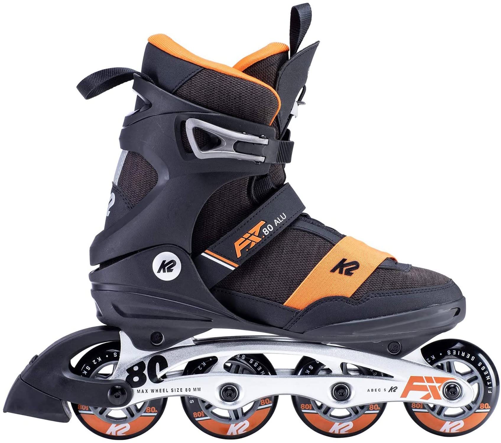 K2 Skate F.I.T. 80 Aluminum Inline Skates for Adults - High-Performance Fitness & Recreational Rollerblading for Outdoor & Indoor Use