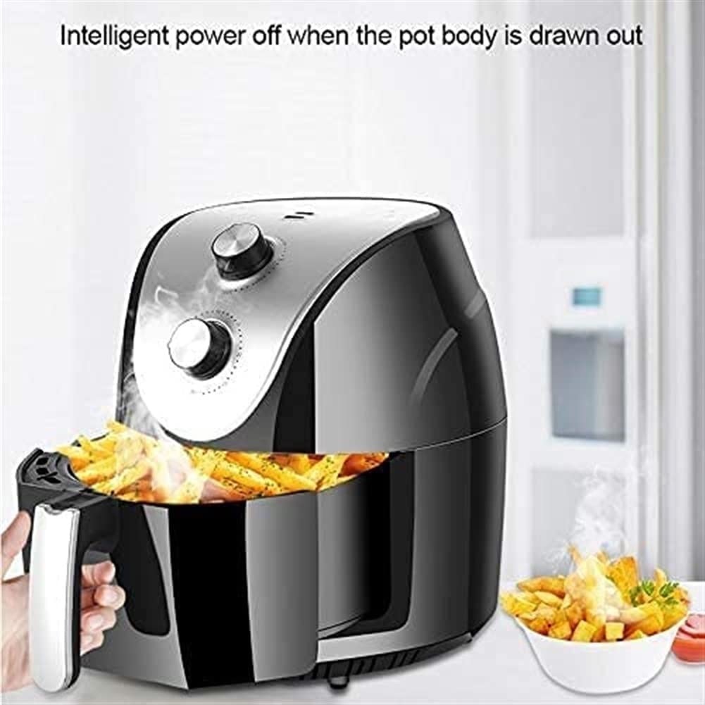 Compact Air Fryer 1400W - Electric Hot Oven & Oil-Free Cooker with Easy Knob Controls for Roasting, Baking, Dehydrating & Warming - Perfect for Healthy Cooking, Meal Prep & Small Kitchens - Black