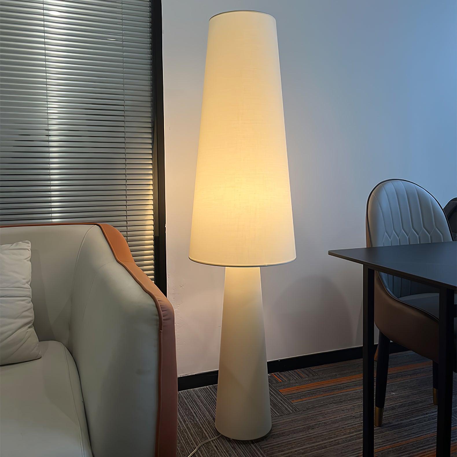 Modern Column Fabric Floor Lamp - Elegant Standing Light for Living Room, Bedroom & Office - Perfect for Reading, Relaxing & Ambient Lighting