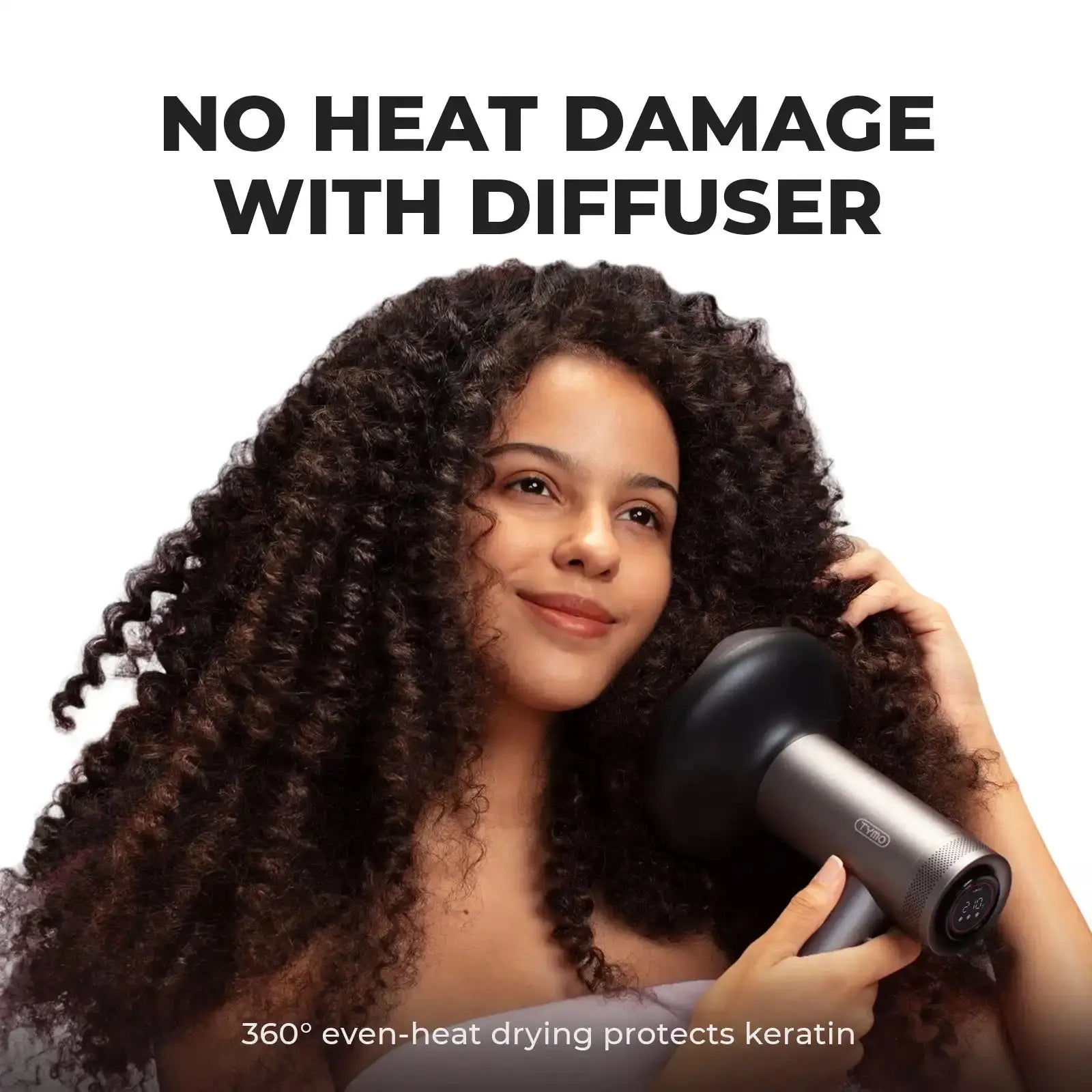 Tymo Airhype Lite Hair Dryer with 3 Nozzles - Professional Styling for Smooth, Voluminous Hair at Home & Salon