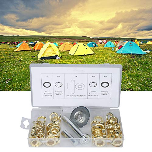 Heavy Duty Iron Galvanized Grommet Kit for Canvas Tents, Tarps & Fabric Projects - DIY Repair & Reinforcement for Camping Gear, Awnings, Boat Covers