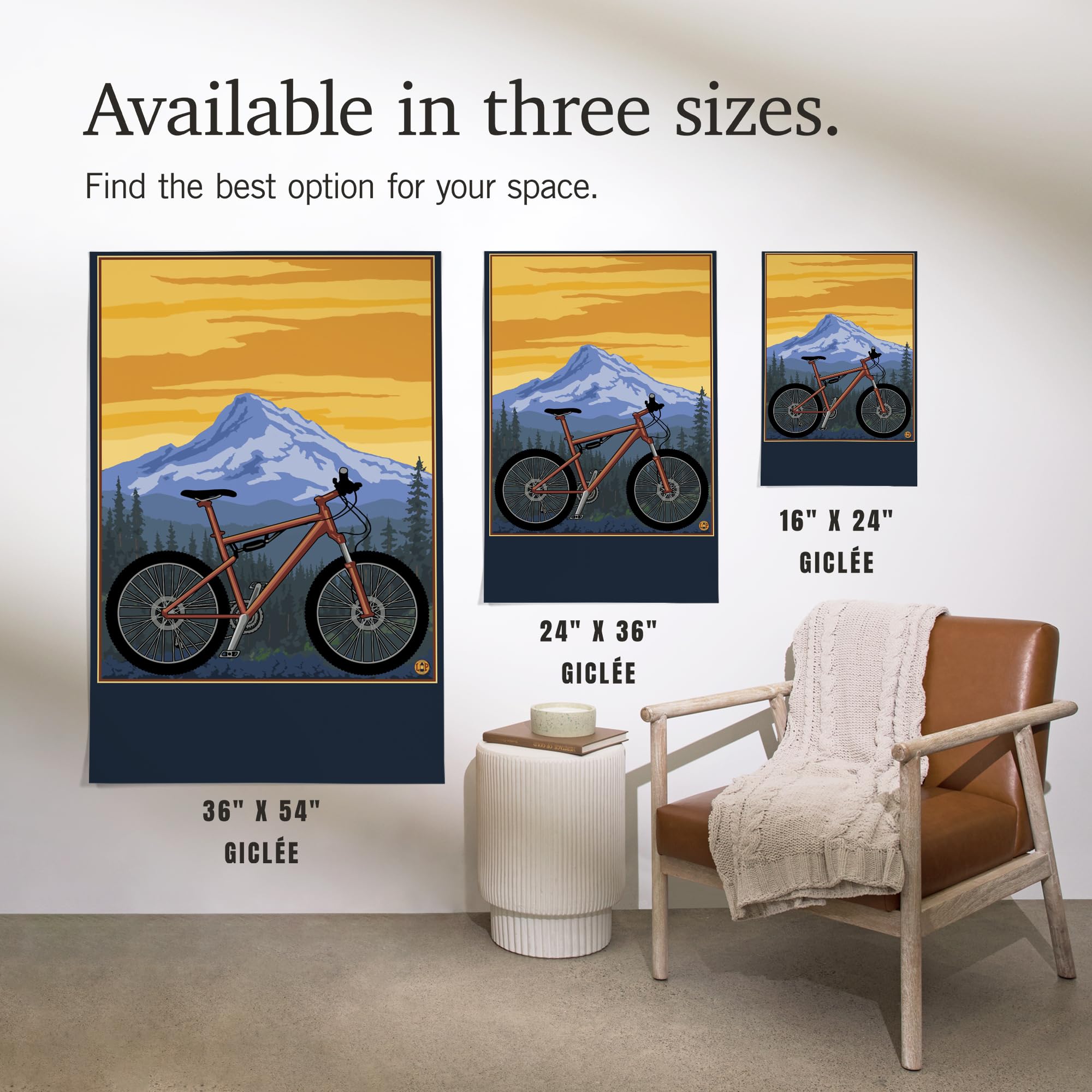 Lantern Press 16x24 Inch Giclee Print - Mountain Bike Adventure Wall Art - Perfect for Home Decor, Office & Cycling Enthusiast Gifts