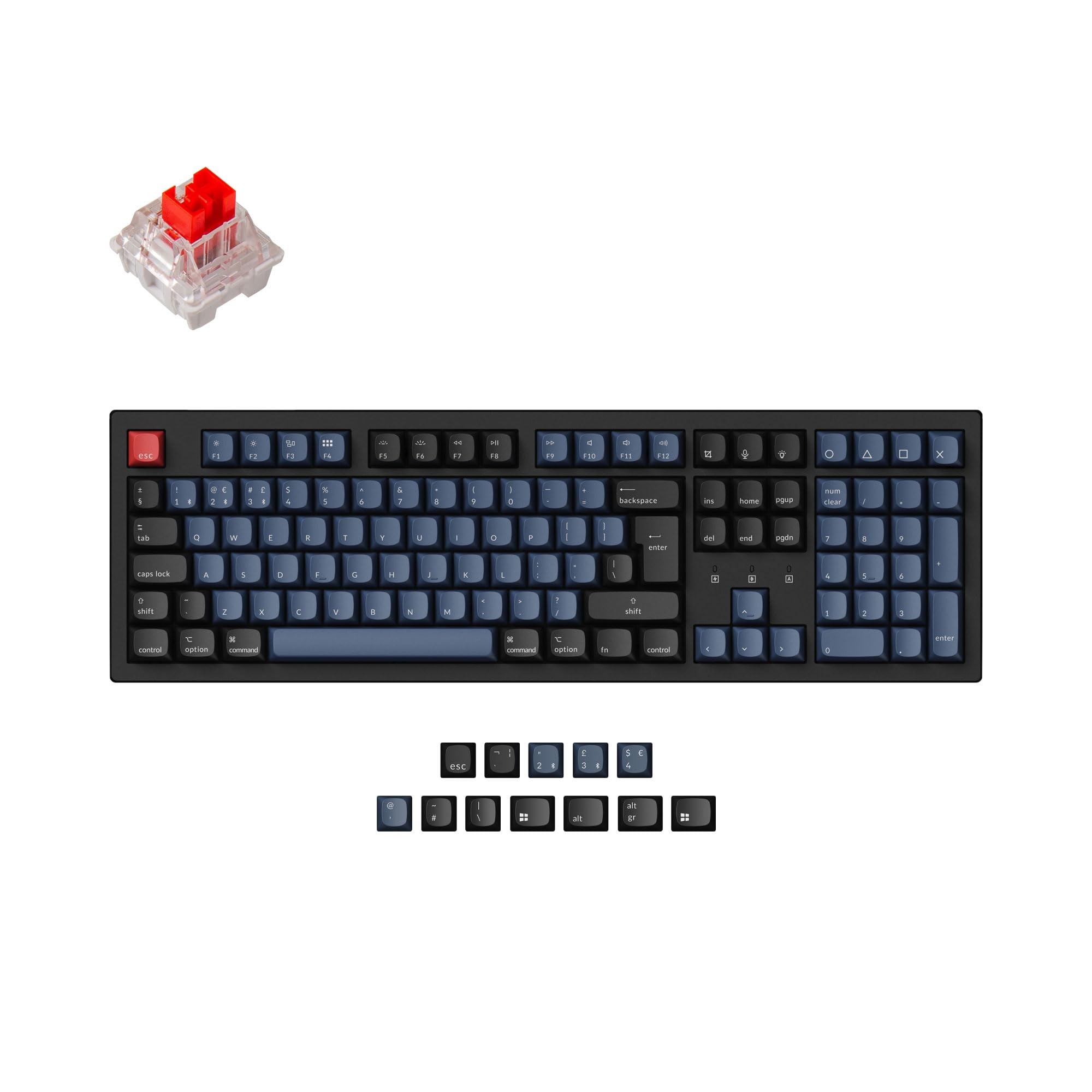 Keychron K10 Pro QMK/VIA Custom Wireless Mechanical Keyboard - Hot-Swappable ISO UK Layout, 108 Keys, RGB Backlit, Red Switch, Bluetooth/USB-C for Mac/Windows/Linux - Perfect for Gaming, Coding & Office Work