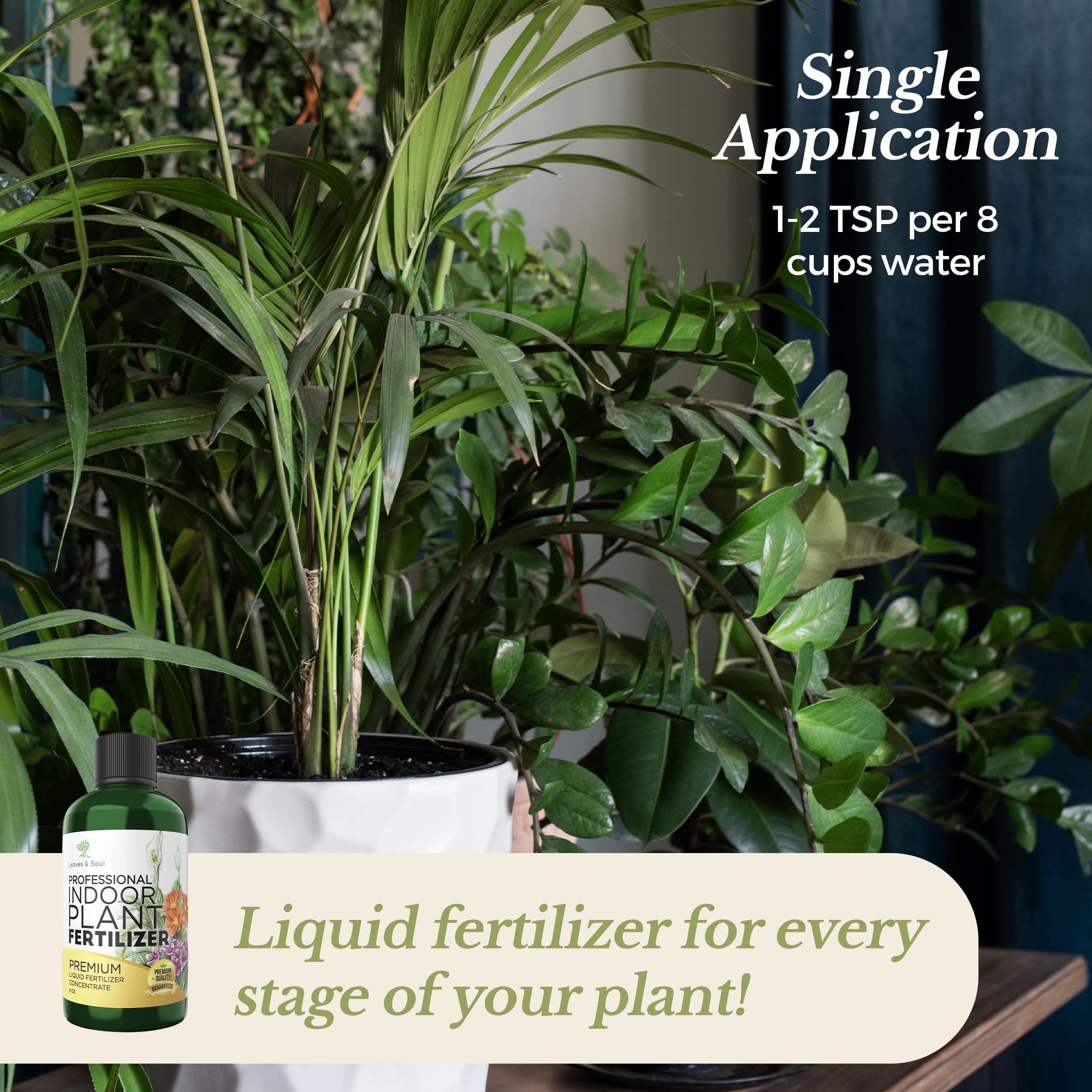 Premium Liquid Indoor Plant Food - 3-1-2 Concentrated Fertilizer for Houseplants & Flowers | All-Purpose Nutrient Blend for Healthy Growth | 8 oz Bottle | Perfect for Home Gardening, Office Plants & Indoor Greenery