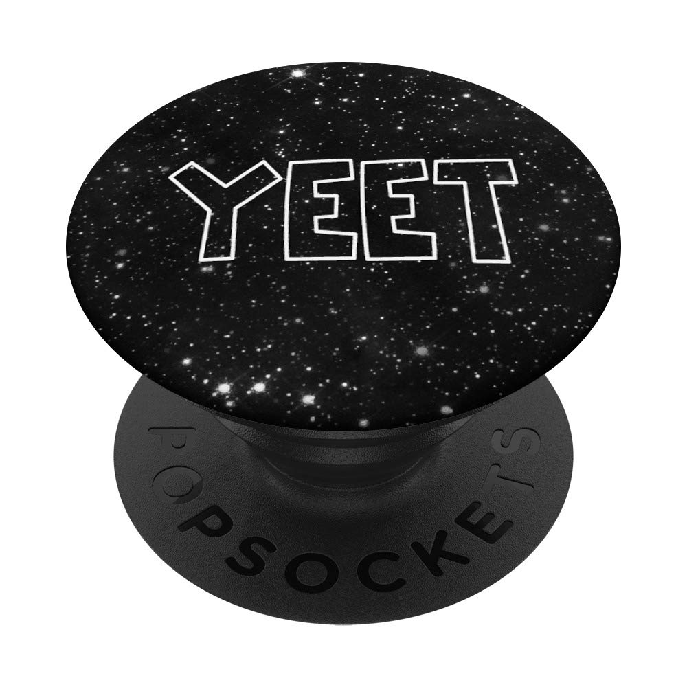 Yeet Meme Black Galaxy Space PopSocket PopGrip - Swappable Phone Grip for Gamers & Kids | Perfect for Phones, Tablets & Gaming Accessories | Great Gift for Teenagers & Gamer Friends