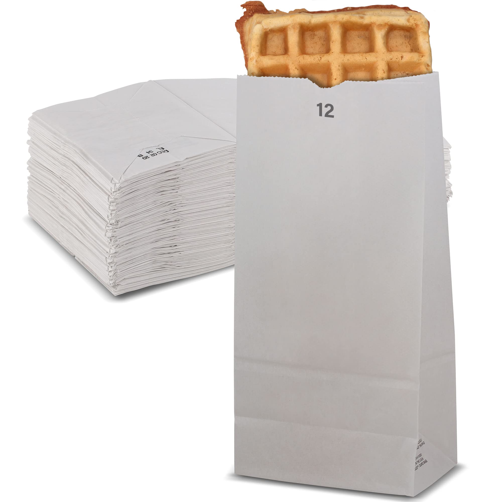 MT Products 12lb White Bread Bags - 50 Pack Disposable Paper Bakery Bags | Fresh Bread Storage, Sandwich Wrapping, Bakery Packaging | Made in USA