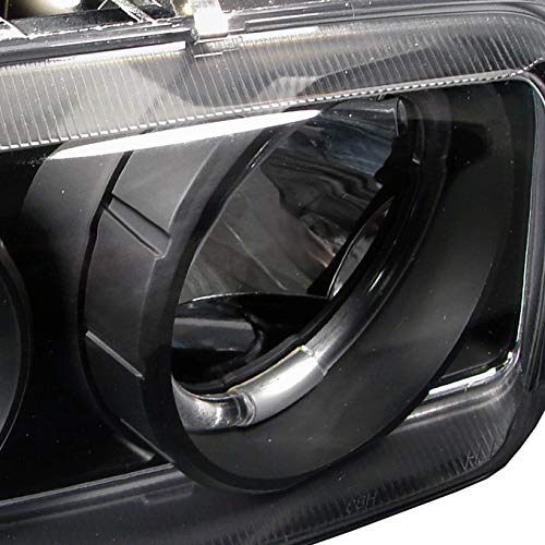 AKKON Black Halo Projector Headlights + LED Bumper Lights for 1999-2006 GMC Sierra & Yukon - High Performance Replacement Headlights for Night Driving & Off-Road Adventures