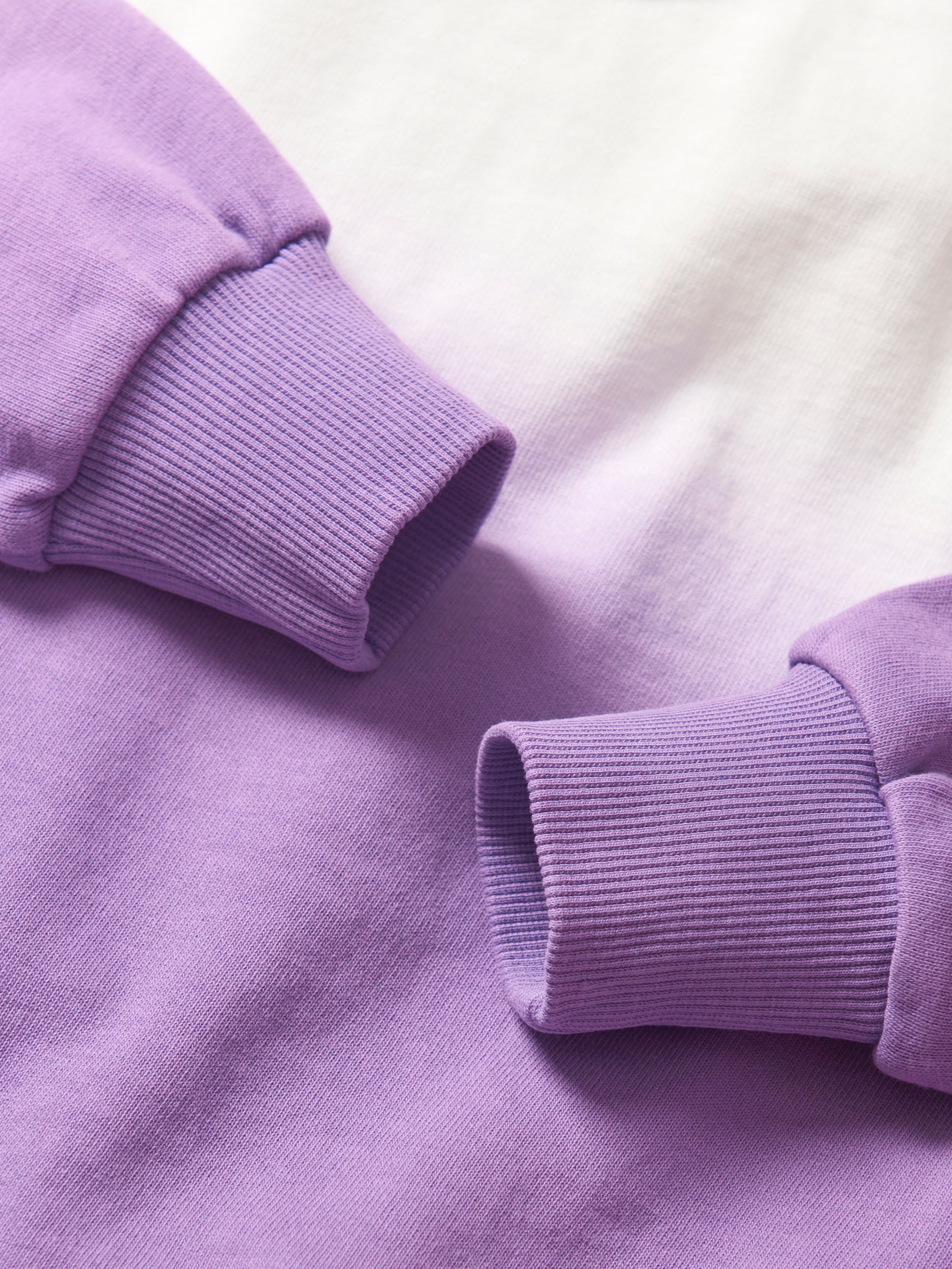 Ombre Lightweight Crewneck Sweatshirt for Women - Soft Purple Gradient Pullover, Comfortable Casual Wear for Everyday Outfits, Lounge & Street Style