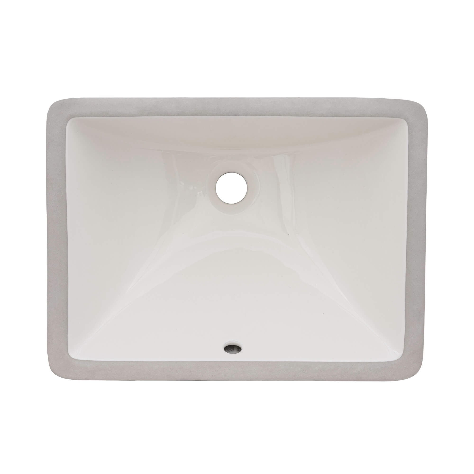 18 x 13 Undermount Bathroom Vanity Sink in Biscuit - Modern Ceramic Basin for Bathroom Remodel, Powder Room & Master Bath Installation