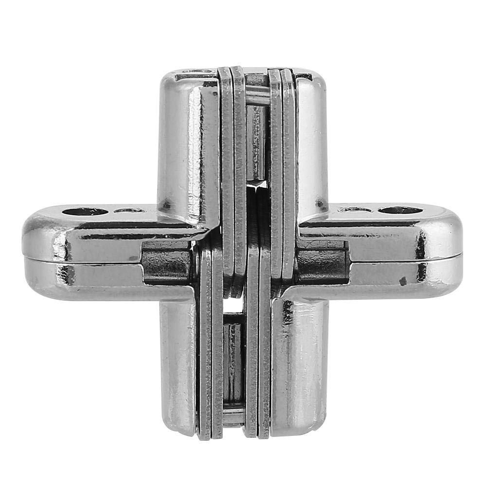 2PCS 180 Degree Hidden Hinges - Zinc Alloy Invisible Concealed Cross Door Hinges for Cabinets & Furniture - Easy Installation Cabinet Hardware Kit (XS) | Perfect for Kitchen Cabinets, Wardrobes, and DIY Furniture Projects