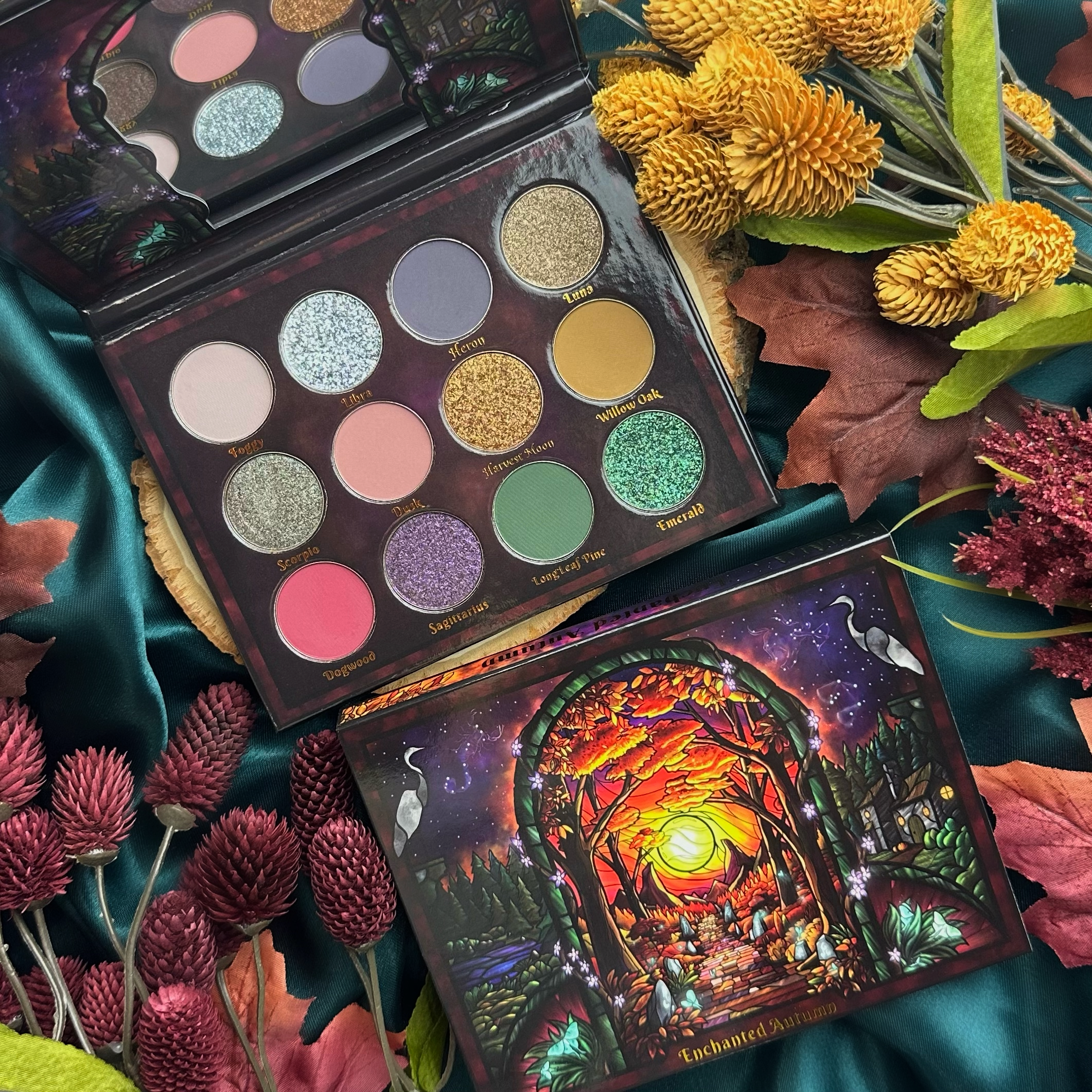 Enchanted Autumn Eyeshadow Palette - 12 Highly Pigmented Matte & Shimmer Shades for Fall Makeup Looks | Perfect for Halloween, Thanksgiving & Holiday Parties