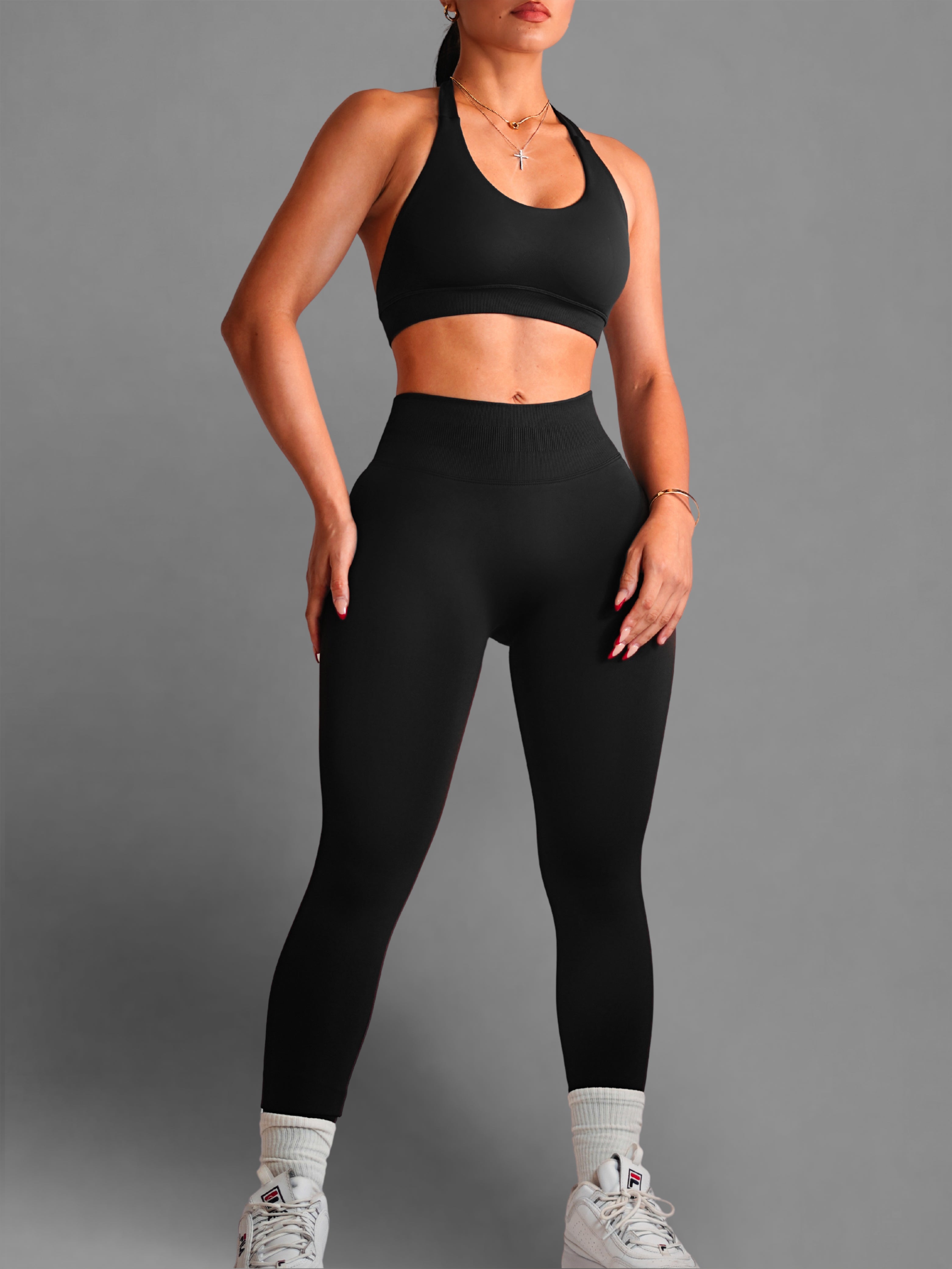 Glute Contouring Invisible Scrunch Leggings for Women - High Waisted Tummy Control Yoga Pants (Black) - Perfect for Workouts, Gym & Everyday Wear