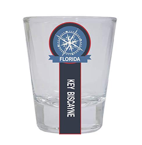 Key Biscayne Florida Nautical Souvenir Round Shot Glass - Perfect for Beach Parties, Boat Trips & Coastal Home Decor