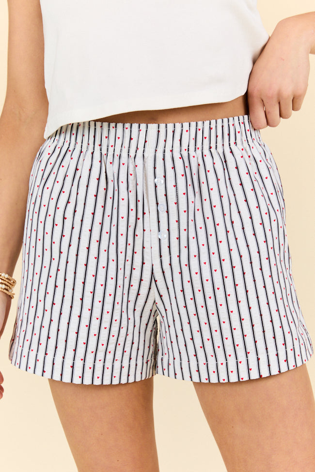 Living My Truth Stripes and Hearts Boxer Shorts - Comfortable Cotton Underwear for Men - Perfect for Sleep, Lounge & Everyday Wear