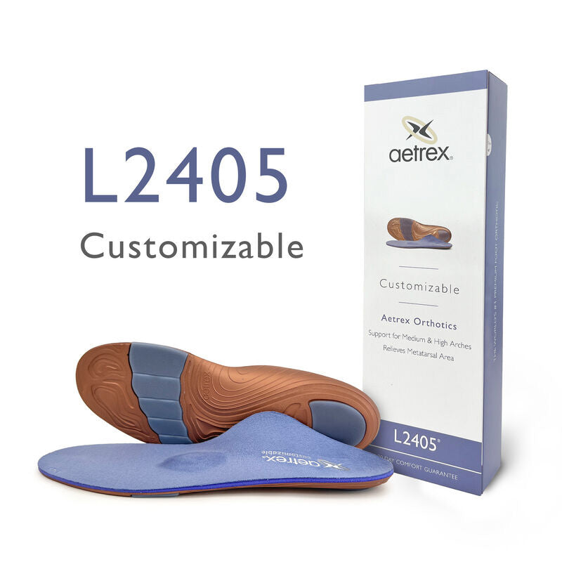 Custom Orthotic Insoles L2405M - Adjustable Arch Support for Flat Feet & Plantar Fasciitis - Perfect for Running, Walking & Everyday Comfort