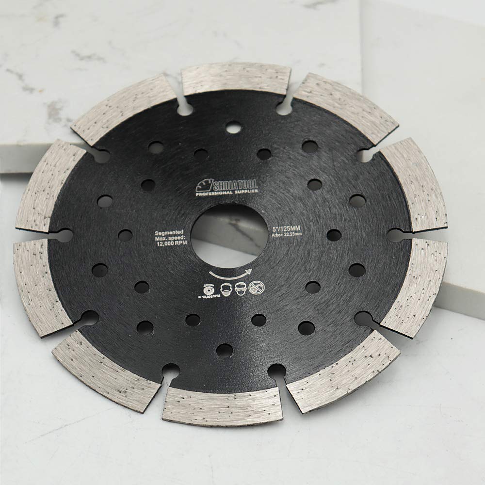 5 Pack 5 Inch Diamond Blades for Angle Grinder - Premium Dry/Wet Cutting Disc for Concrete, Stone, Brick & Masonry - 7/8 Arbor - Perfect for Construction, Renovation & DIY Projects