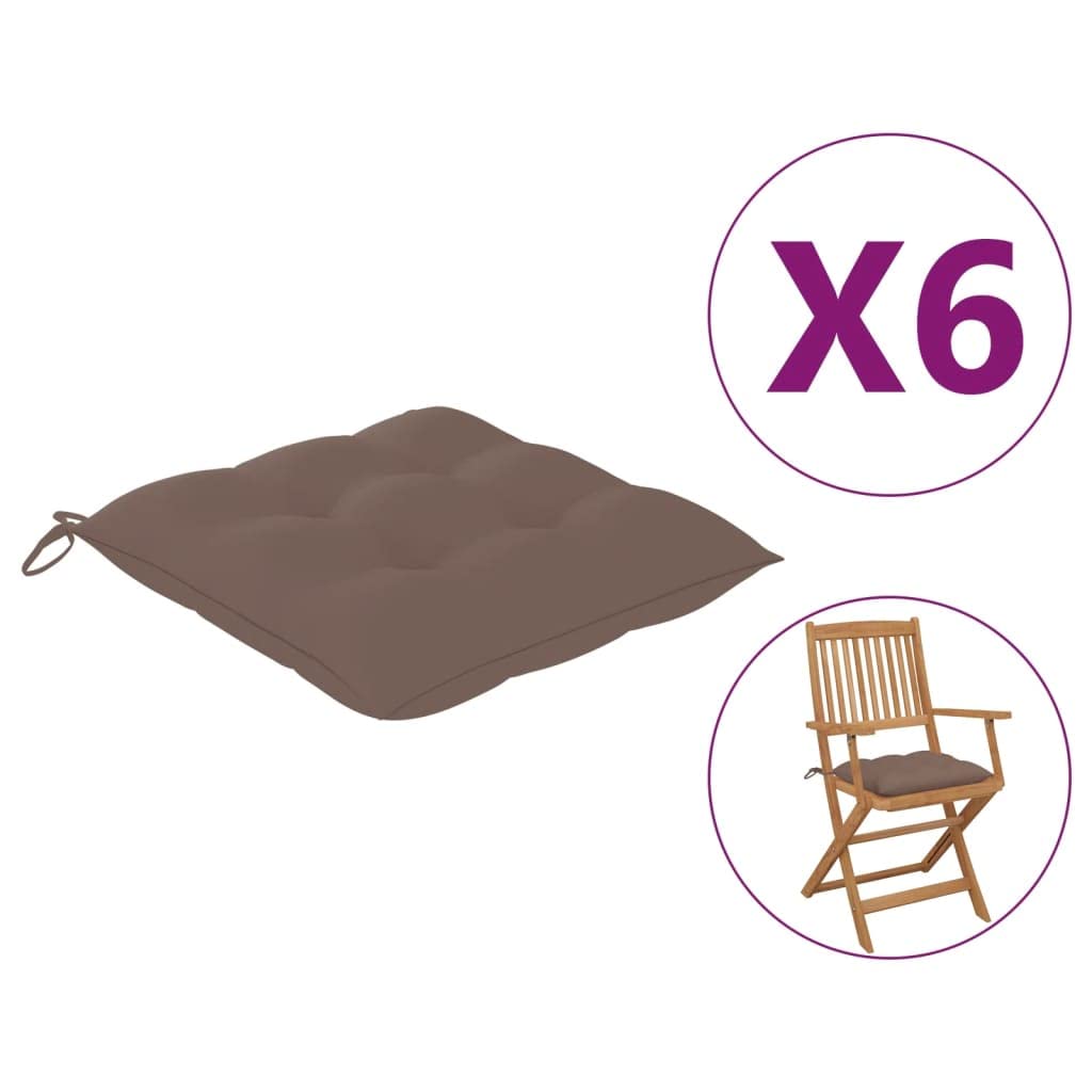 Premium Indoor/Outdoor Chair Cushions Set of 6 - 19.7