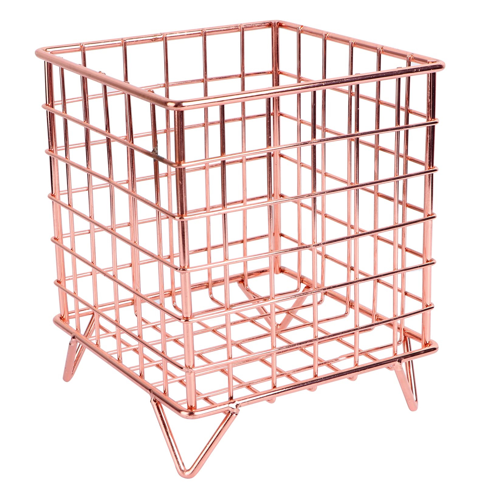 Cabilock 1pc Iron Wire Storage Basket - Metal Grid Organizer for Snacks, Office Supplies & Sundries - Rustic Desktop Decorative Container for Home & Office Organization