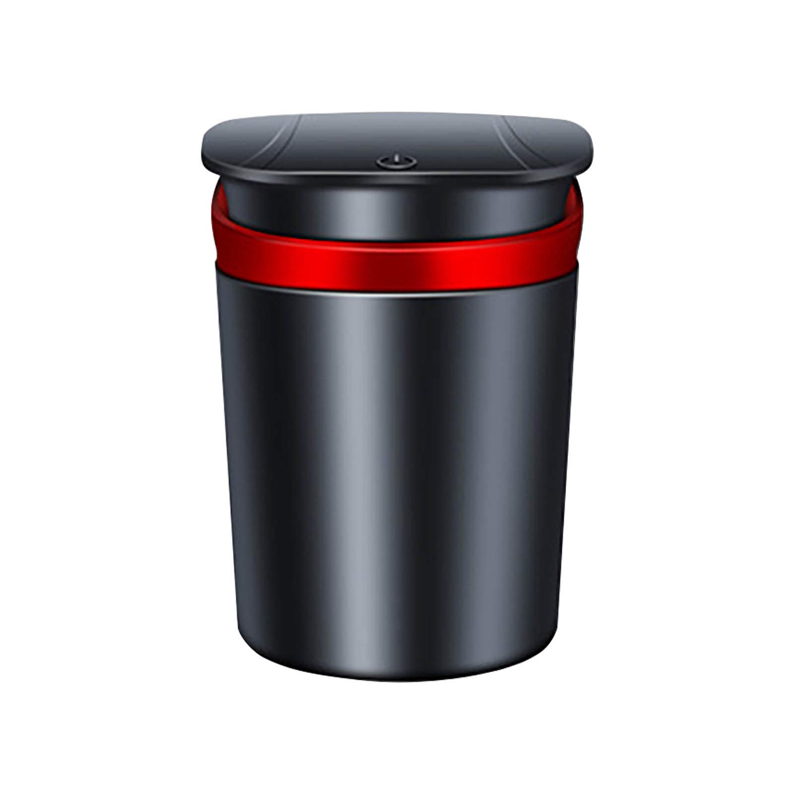 Multifunctional Automatic LED Car Ashtray with Detachable Stainless Steel Design & Easy-Clean Lid - Blue Illumination Fits Most Vehicle Cup Holders (Red) - Perfect for Road Trips, Commuting & Smoking Drivers
