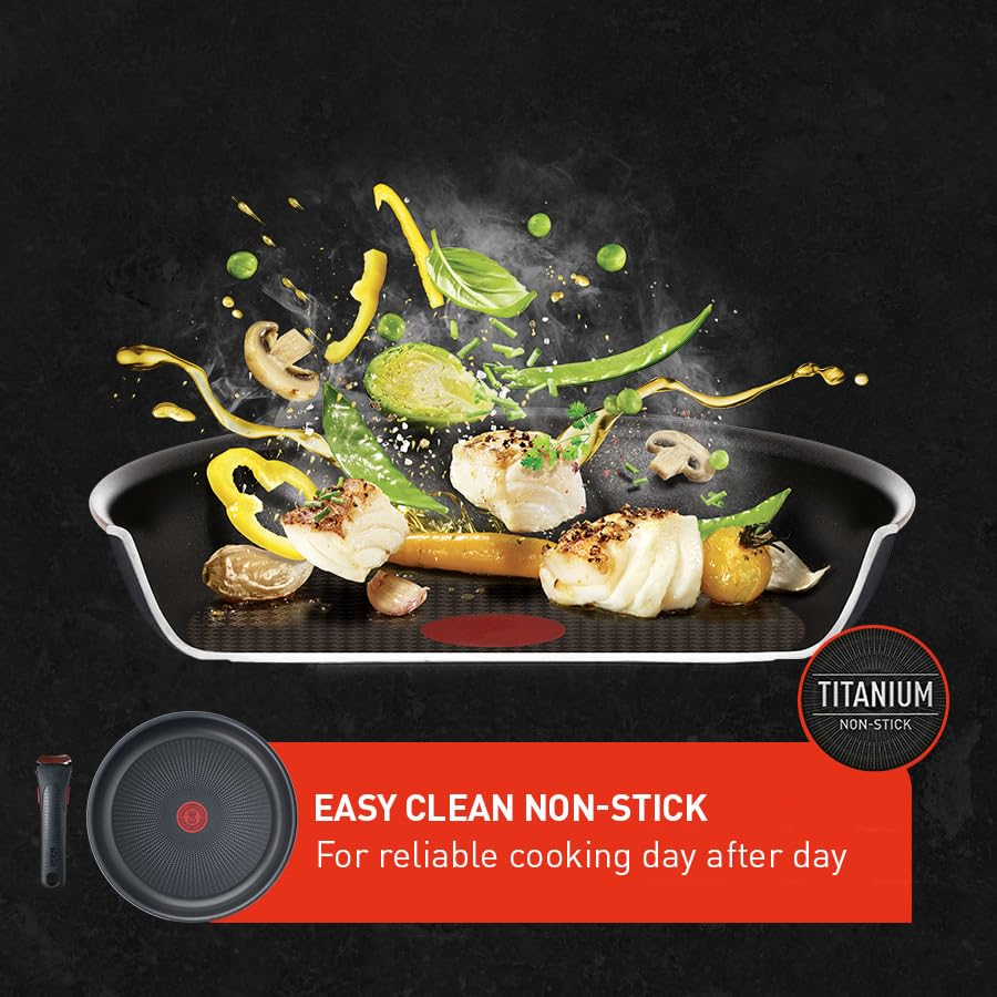 Tefal Ingenio Easy ON 7-Piece Non-Stick Cookware Set with 16/18/20cm Saucepans, Glass Lids & Removable Bakelite Handle - Black (L1599602) - Perfect for Boiling, Steaming & Simmering - Easy Cleaning & Heat Indicator for Safe Cooking