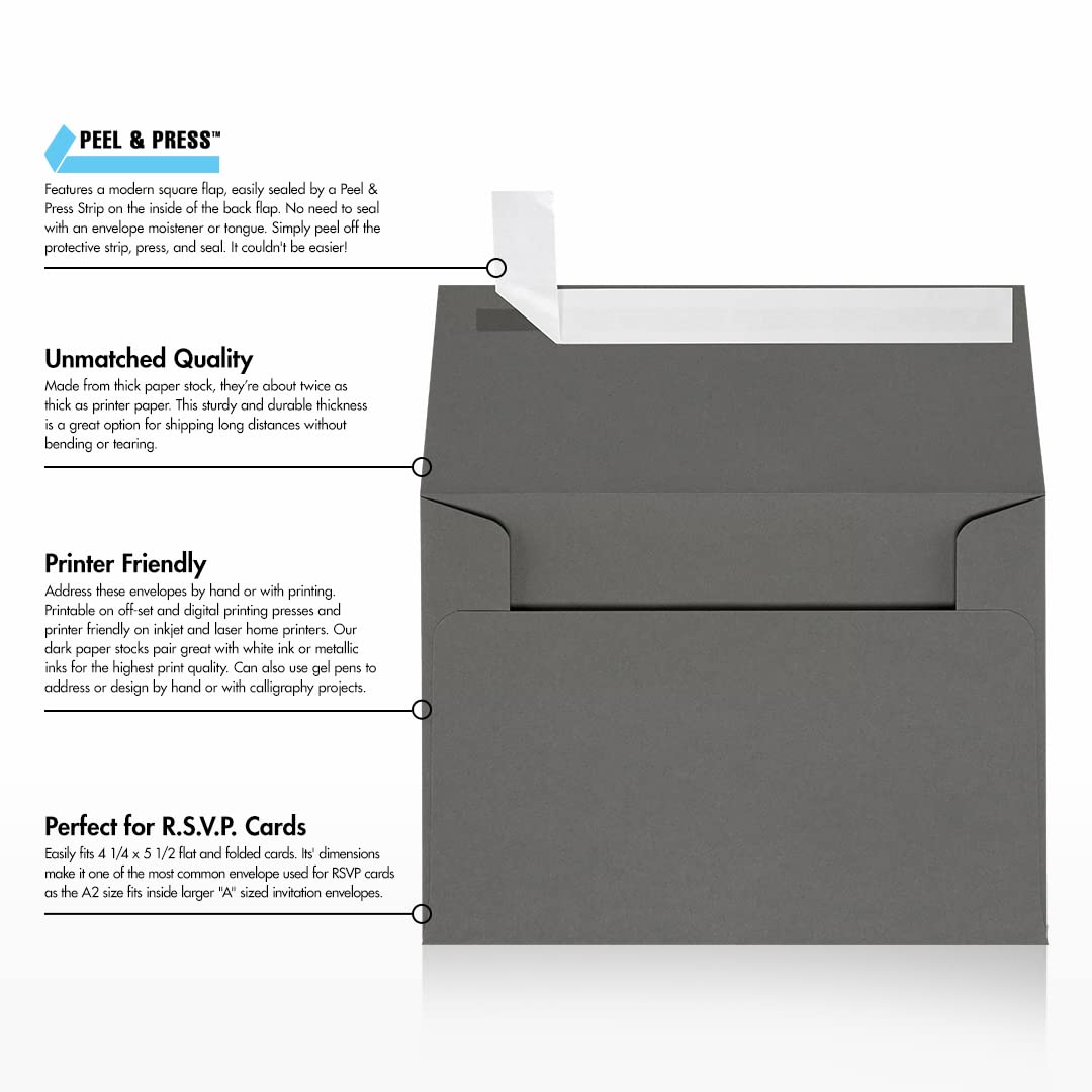 Premium A2 Invitation Envelopes with Peel & Press Seal - 4 3/8