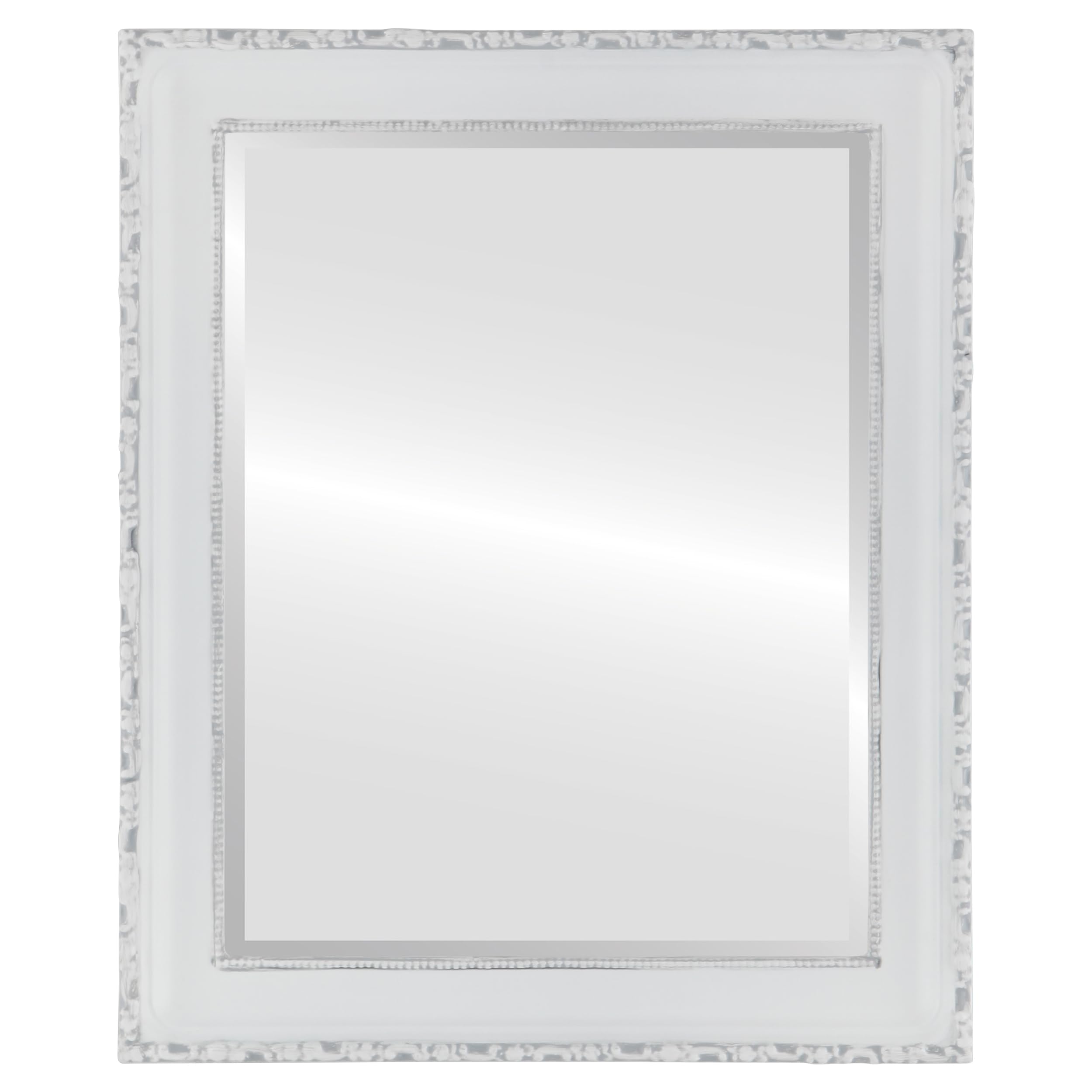 Ovalcrest 19x23 Inch Rectangle Wooden Beveled Wall Mirror - Linen White Finish for Bathroom Vanity, Bedroom, Living Room & Hallway Decor | Rustic Home Accent Mirror for Farmhouse, Modern & Traditional Interiors