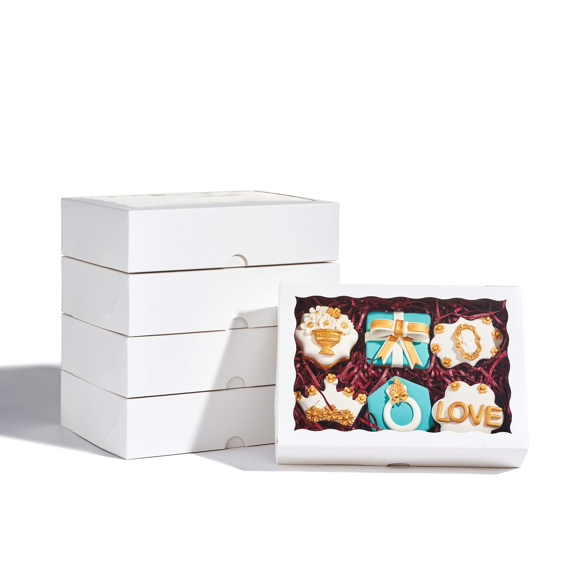 Elegant White Bakery Boxes with Window - 25PCS for Cookies & Strawberries | Perfect for Gifts & Display