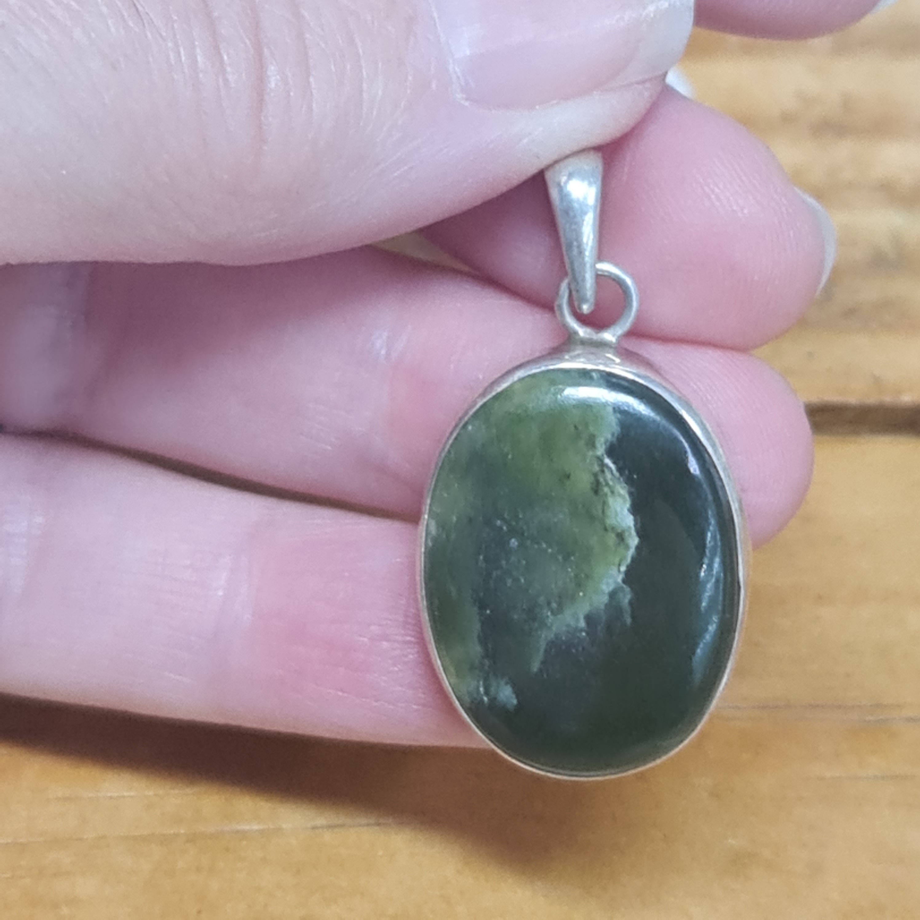 Vintage Green Jade Pendant Necklace - 925 Sterling Silver Jewelry for Women, Elegant Gift for Birthday, Anniversary & Special Occasions
