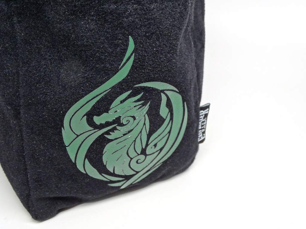 Reversible Large Microfiber Dice Bag for D&D RPG Games - Self Standing Pouch Holds 250+ Polyhedral Dice with Drawstring Closure - Perfect for Tabletop Gaming, Magic The Gathering & Board Game Storage (Dragon's Breath Design)